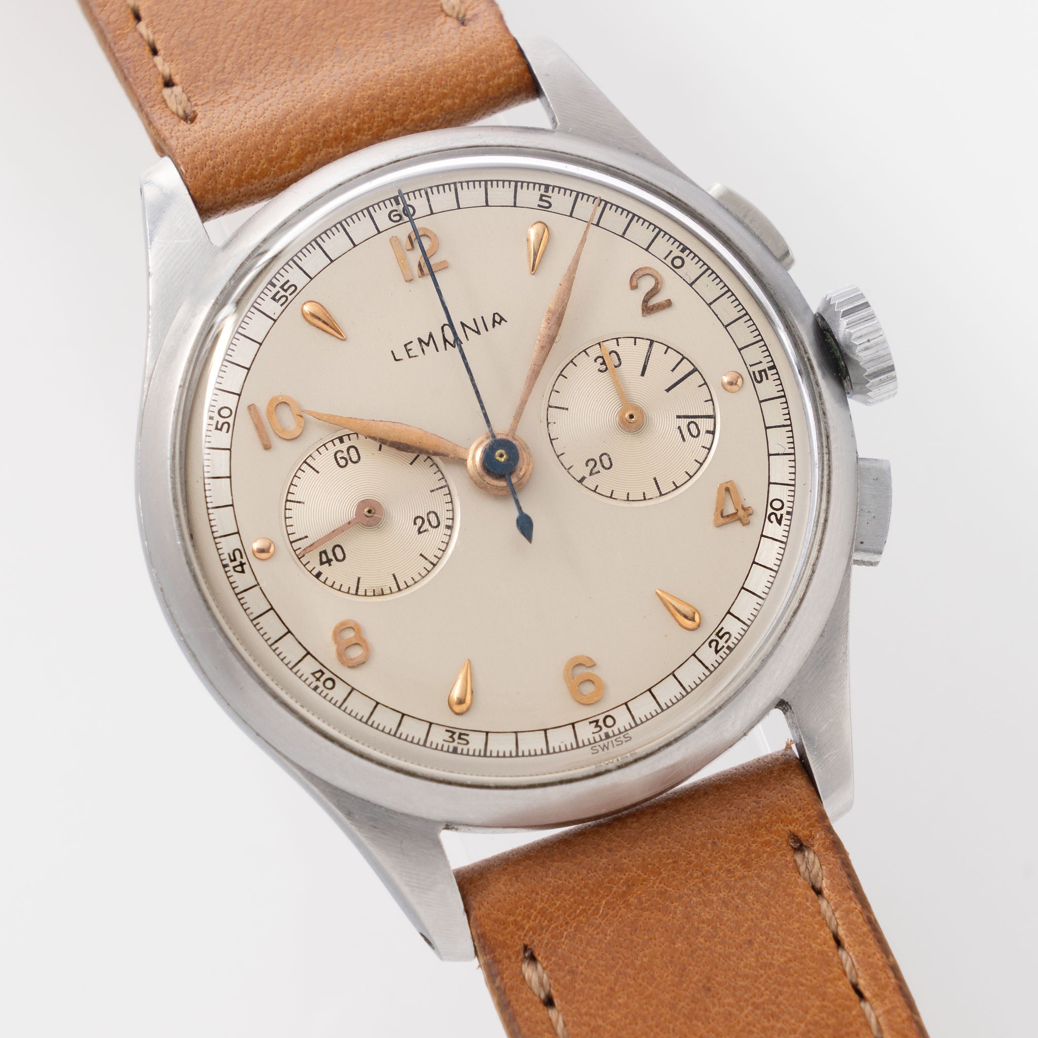 Lemania Chronograph Two-Tone Silver Dial cal. 320