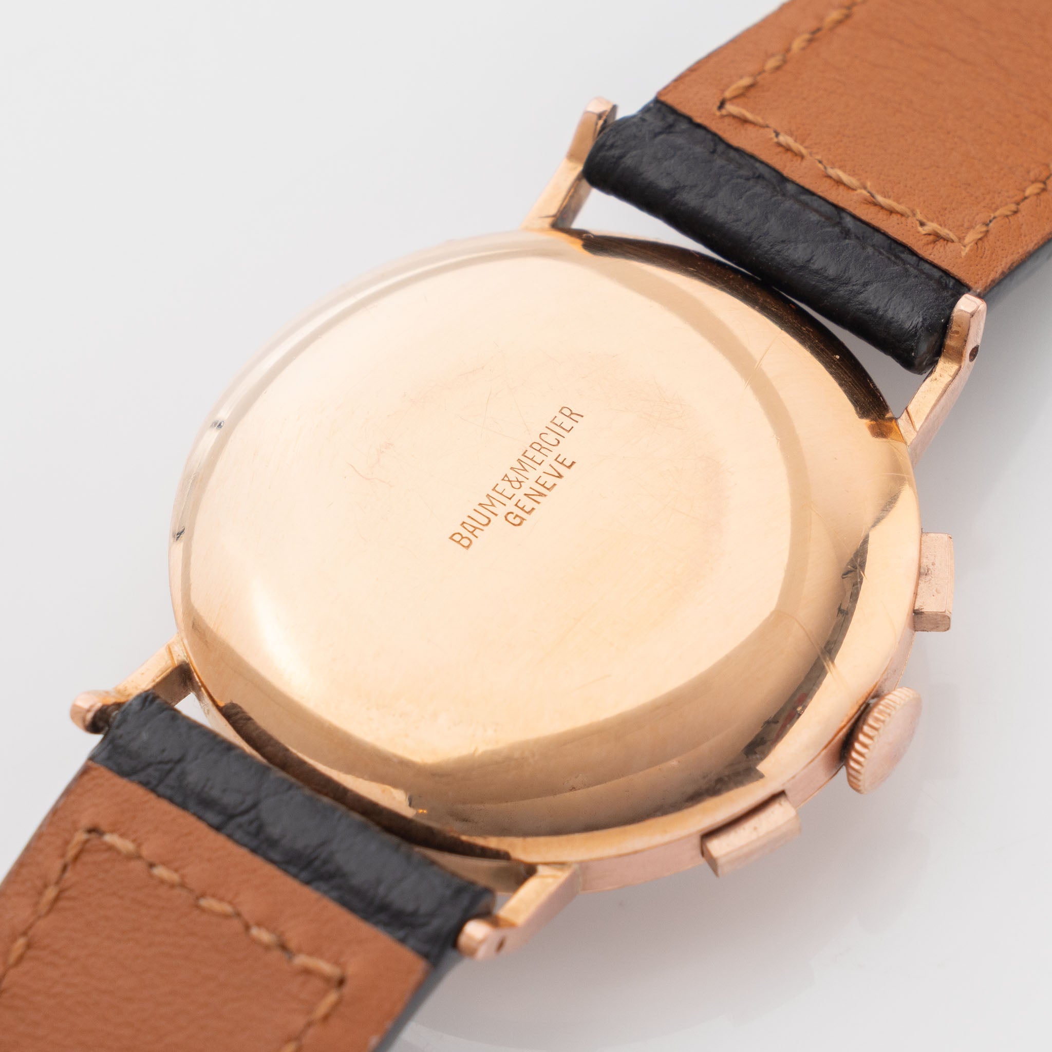 Baume & Mercier 18k Rose gold Chronograph Salmon dial Valjoux cal. 69