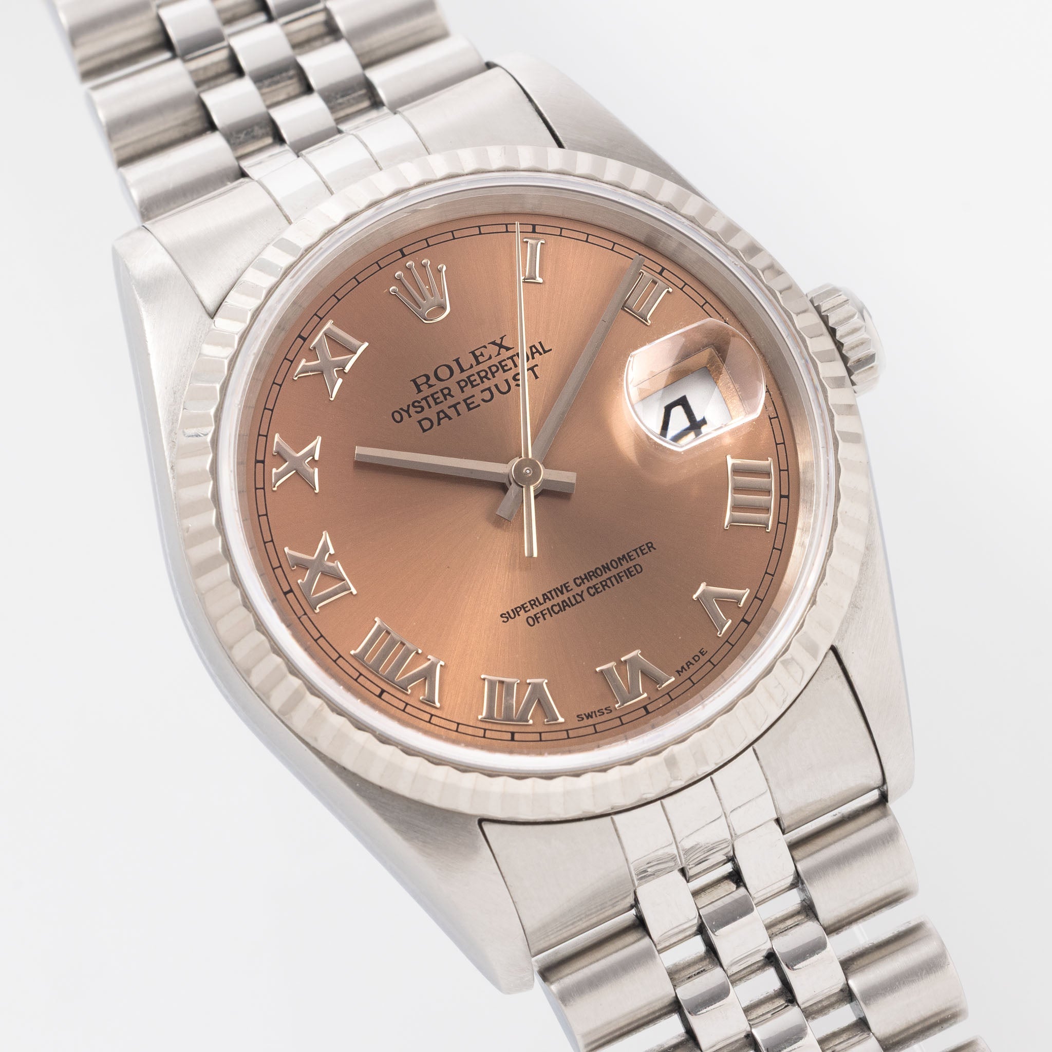 Rolex Datejust Salmon dial ref 16234 with Rolex service card
