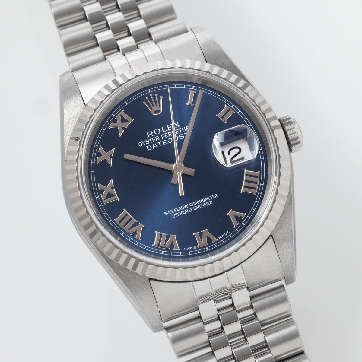Rolex Datejust 16234 No-Lume Blue Roman Dial with Original Guarantee Paper
