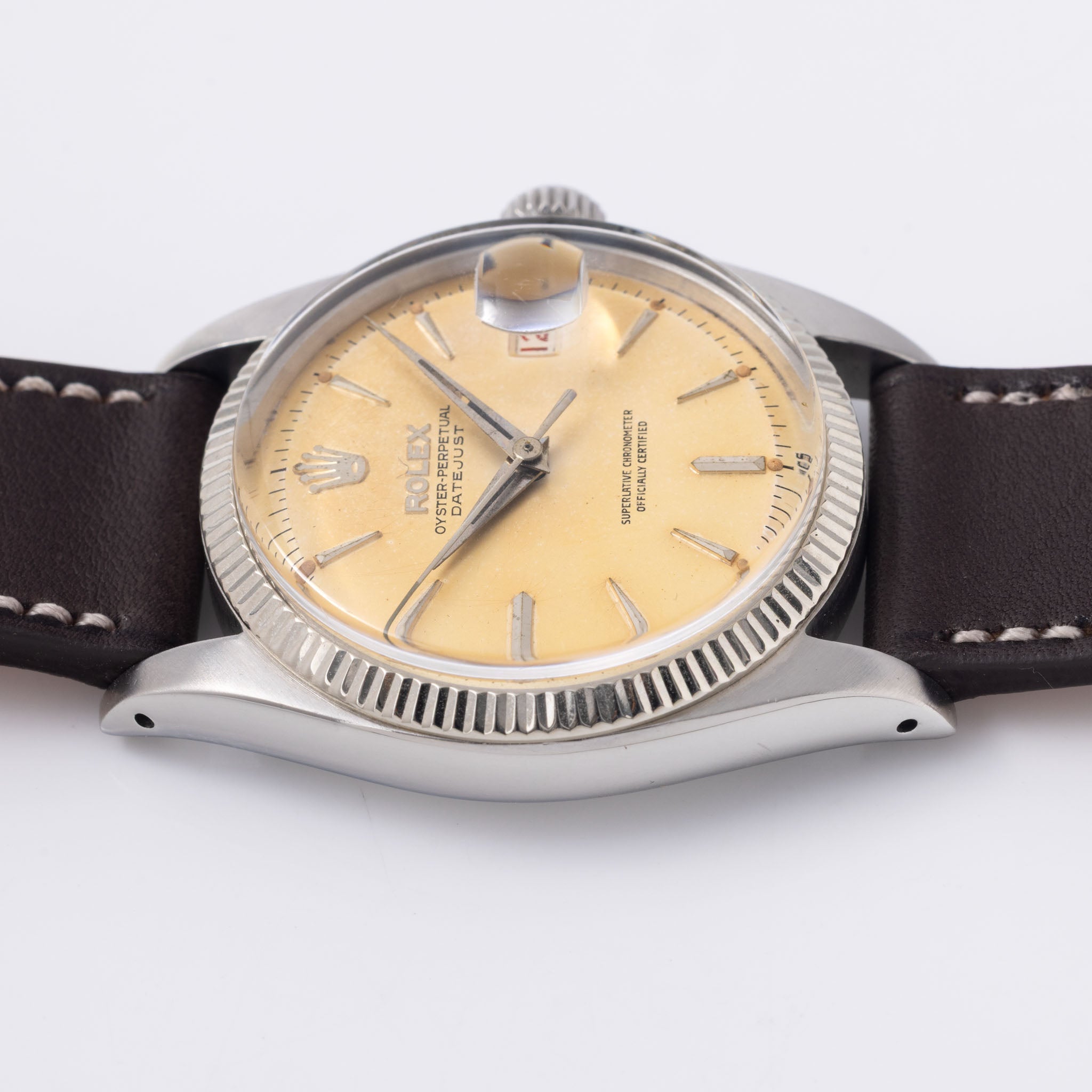 Rolex Datejust 6605 Cream Swiss Only Dial Roulette Date