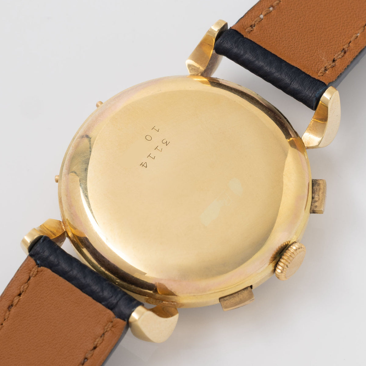 Eterna Triple Date Chronograph – 18k Yellow Gold with Sculptured Lugs and Valjoux 72C