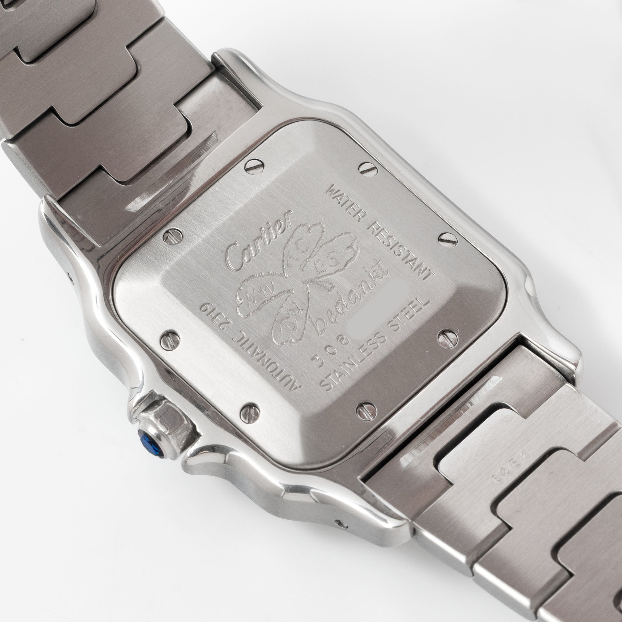 Cartier Santos Galbée 2319 Automatic Silver Guilloché Dial