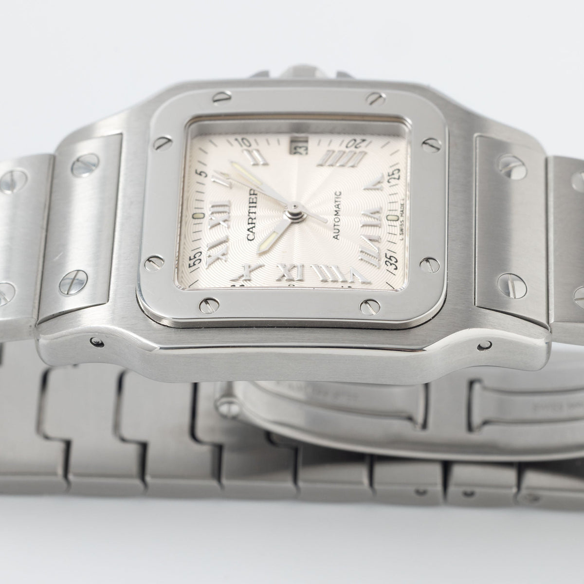 Cartier Santos Galbée 2319 Automatic Silver Guilloché Dial