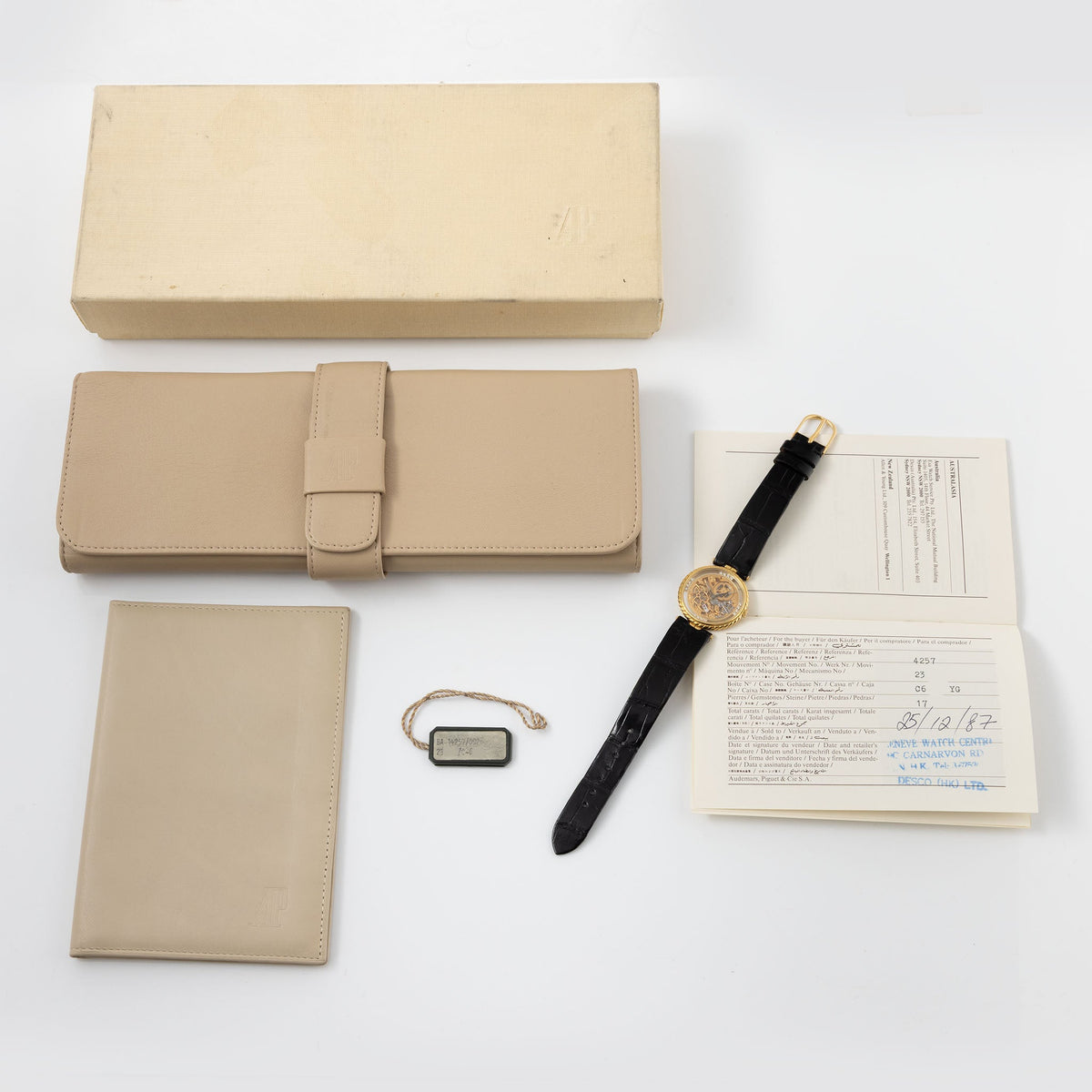 Audemars Piguet 4257/002BA Skeleton Dress Watch in 18k Yellow Gold with Box and Original Guarantee Booklet