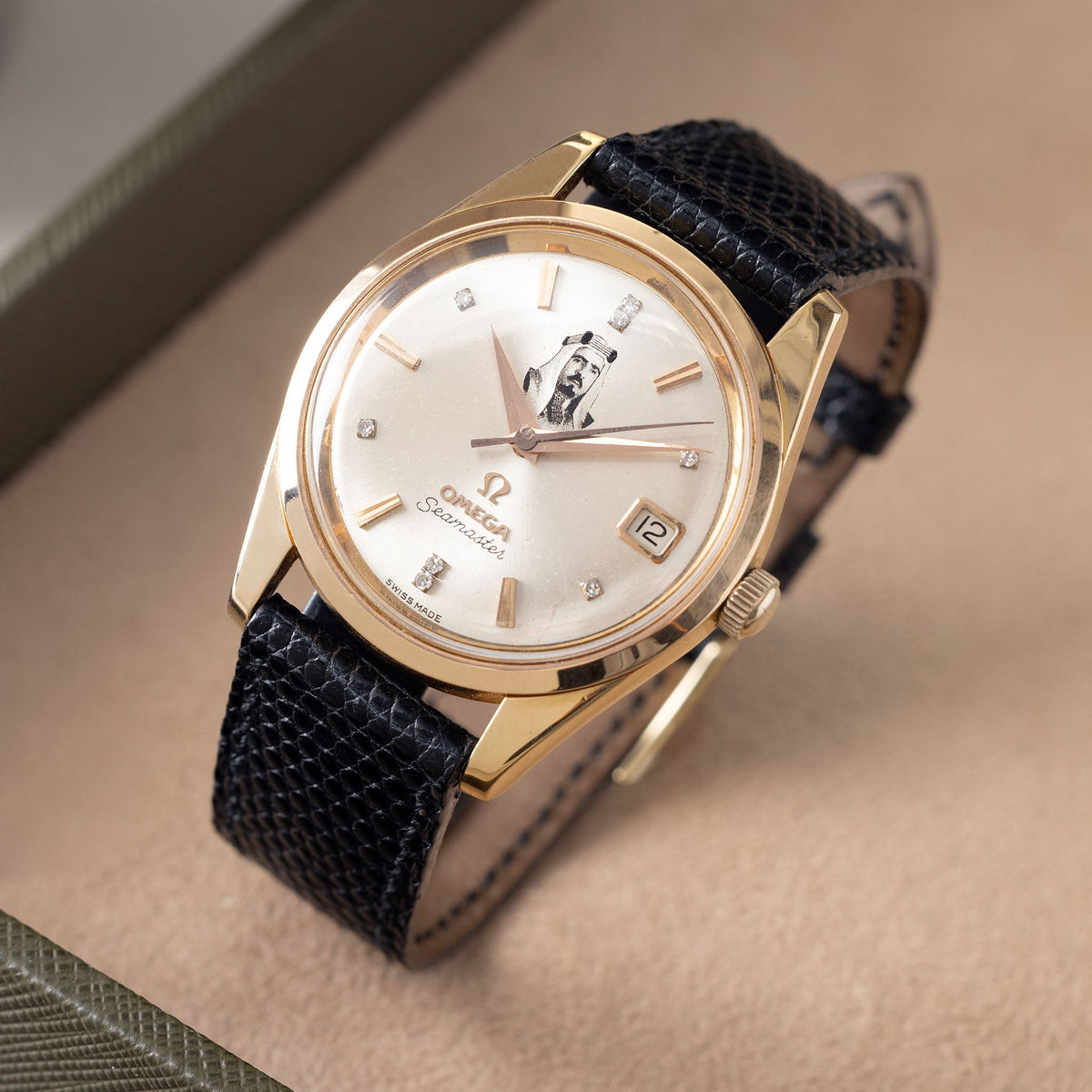 Omega Seamaster Dresswatch in 18k Rose Gold Diamond Markers for Sheikh Bin Salman of Bahrein ref. 166010 62
