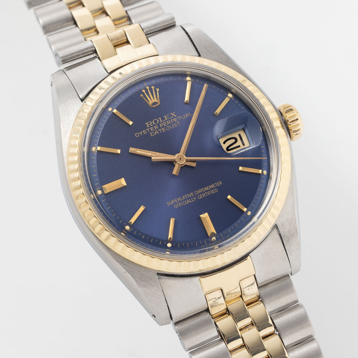 Rolex Datejust 1601/3 Blue Sigma Dial in Steel and Yellow Gold