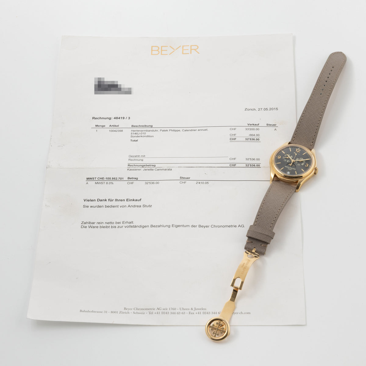Patek Philippe Annual Calendar 5146J 010 Slate Grey Dial in 18k Yellow Gold