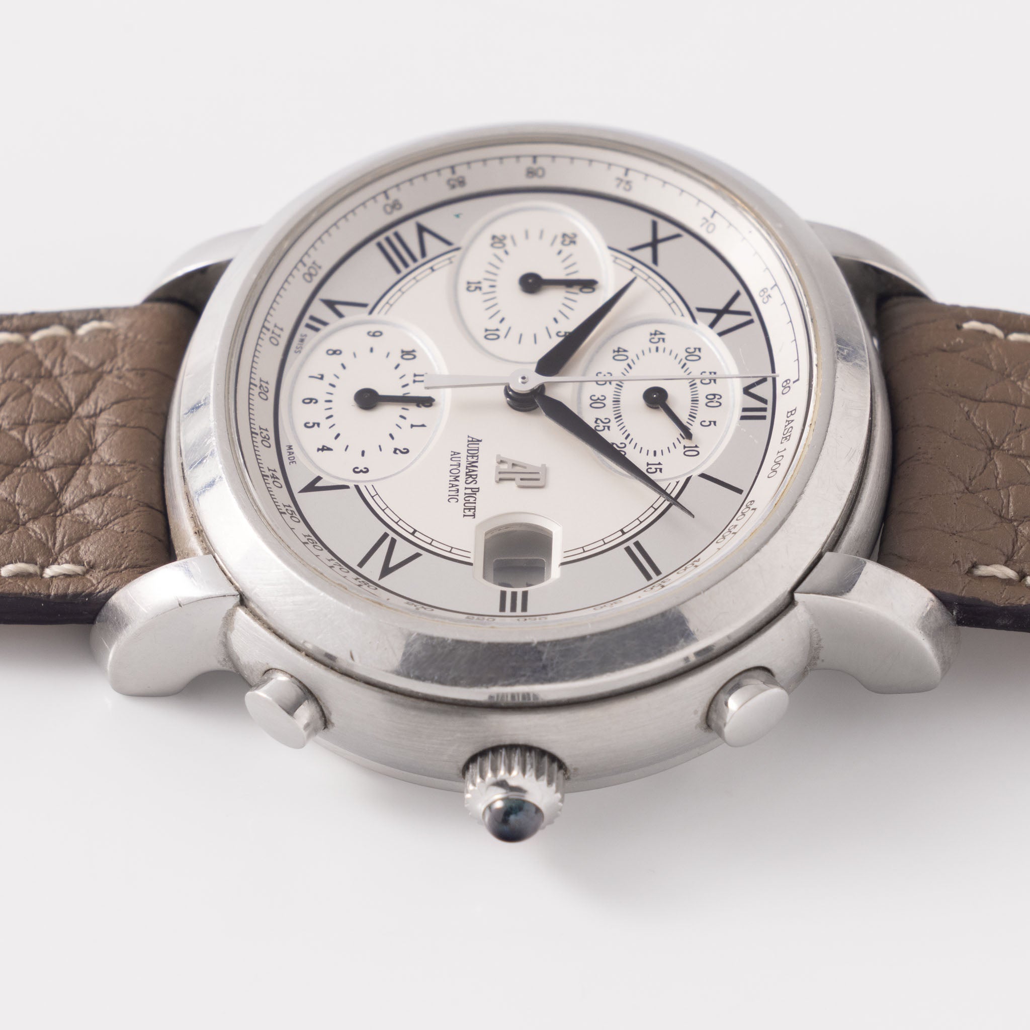 Audemars Piguet Millenary  Chronograph ref 25822ST two -tone silver dial with box