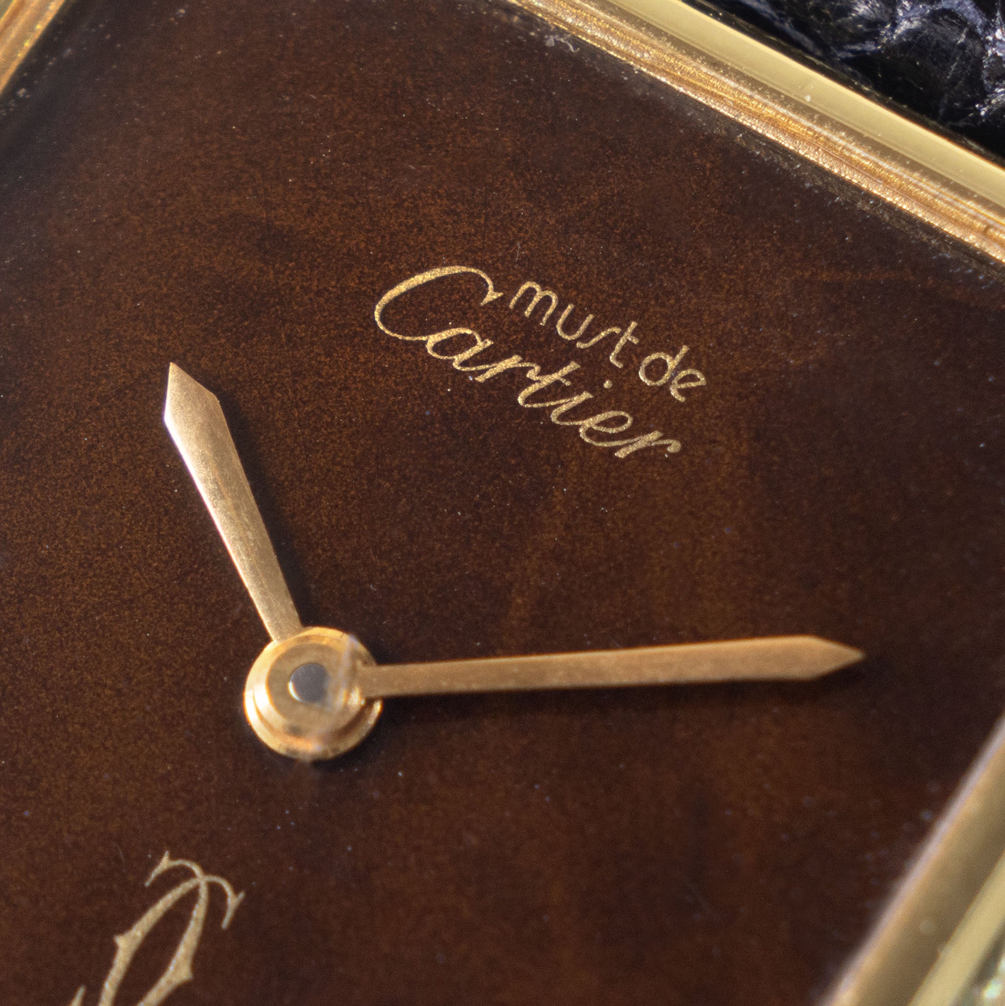 Cartier Tank must de Cartier Wood dial handwound movement big size 