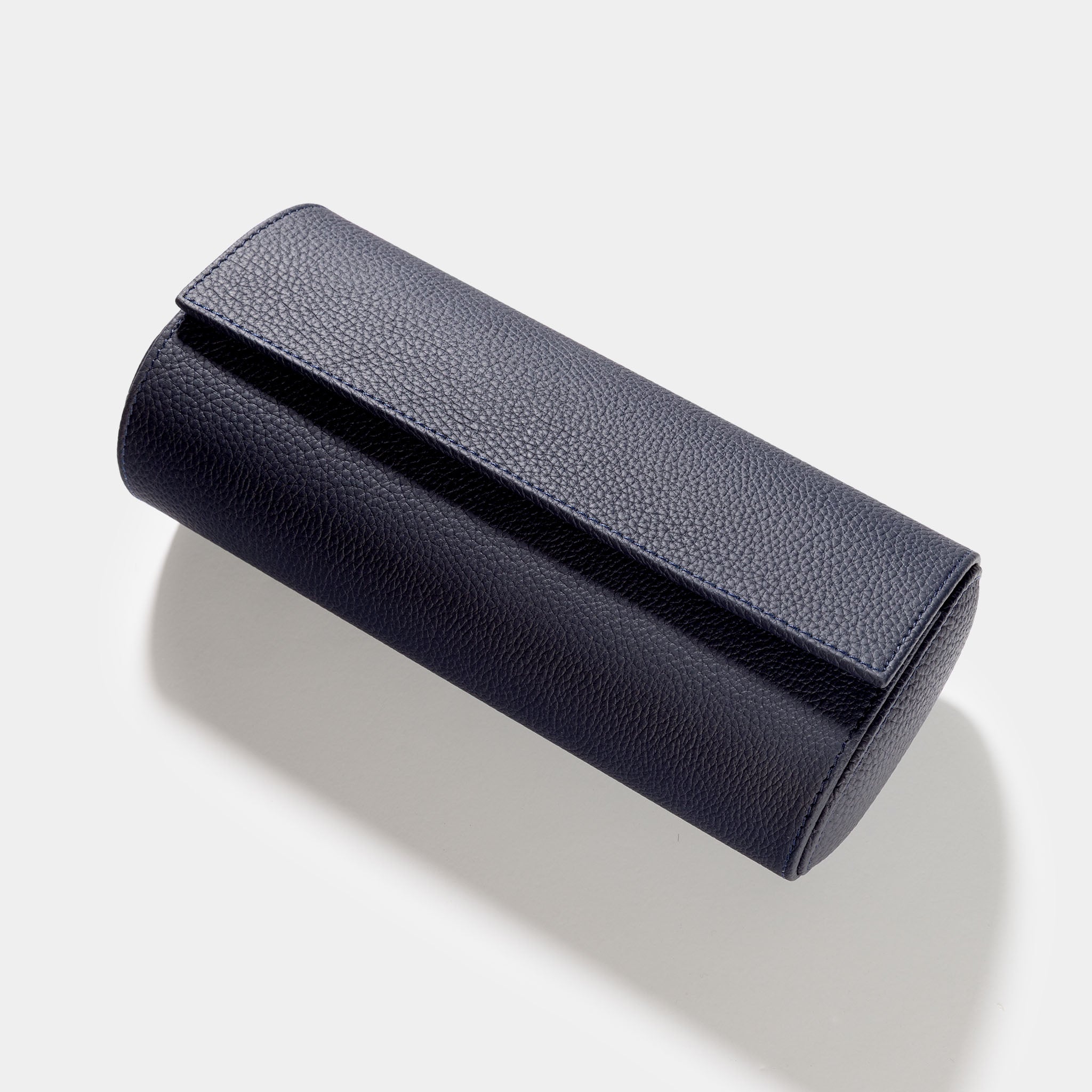 Oval 3 Watch Dark Blue Leather Watch Box
