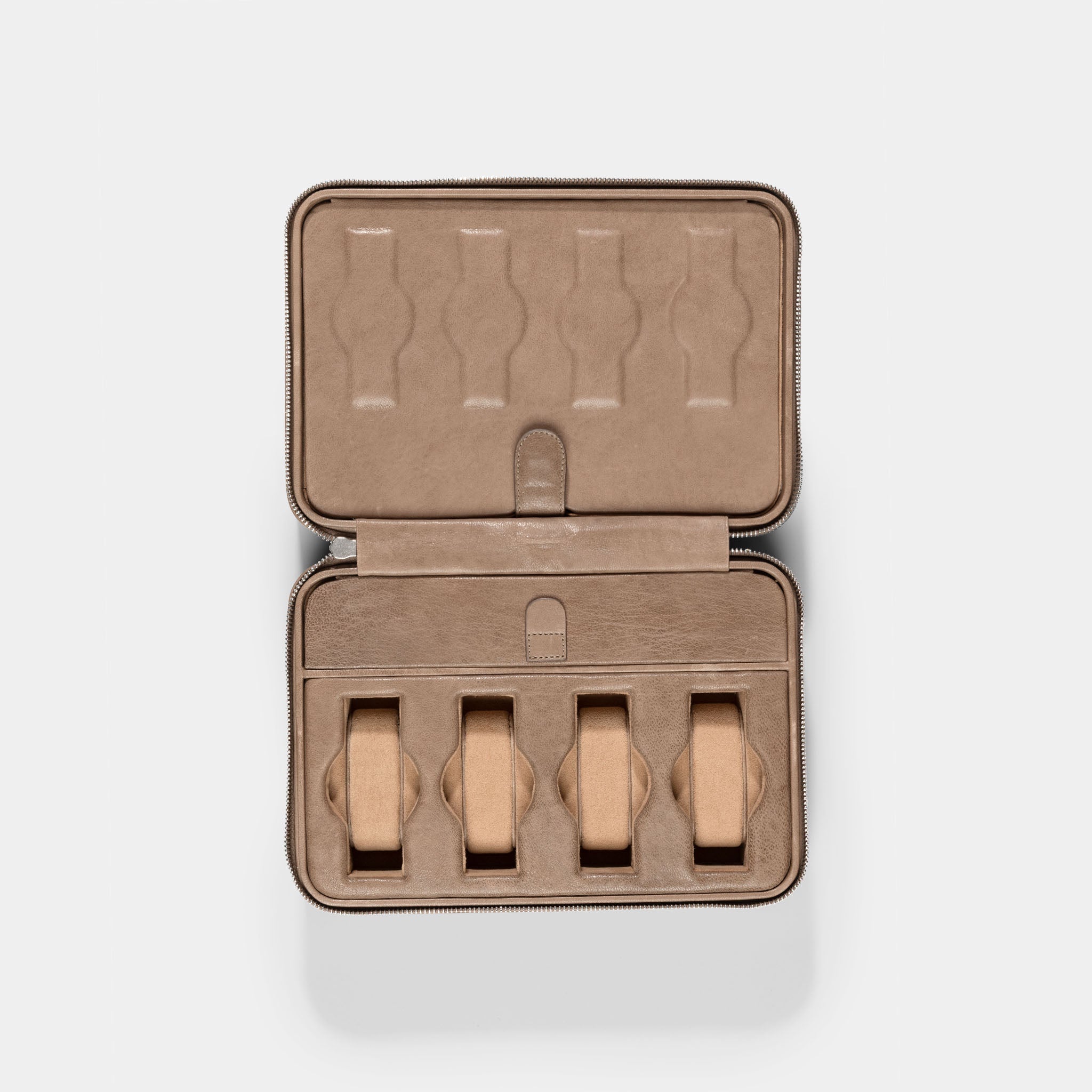 Soft Brown Luxury Leather Watch Box by JPM