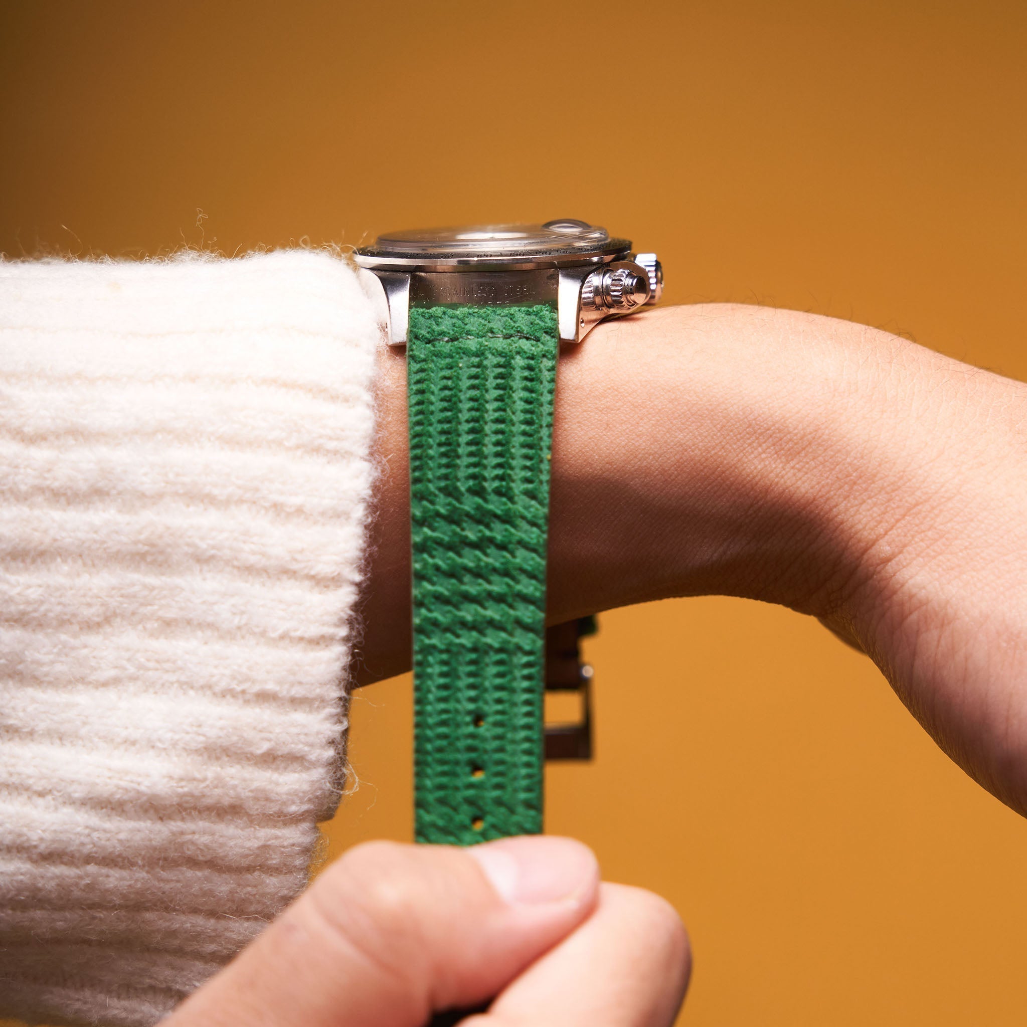 Ziggy Green Suede Leather Watch Strap