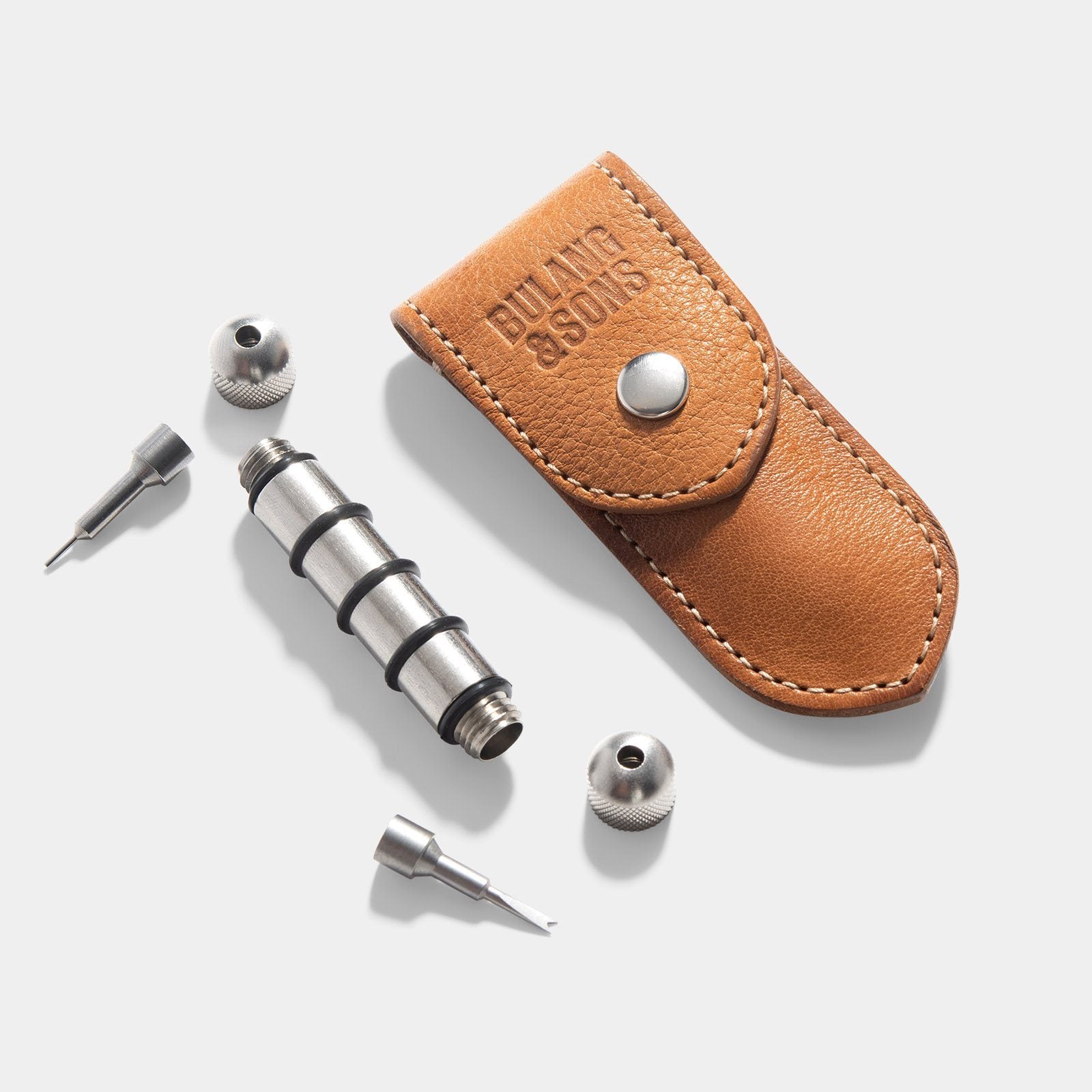 Caramel Brown Spring Bar Travel Tool Set