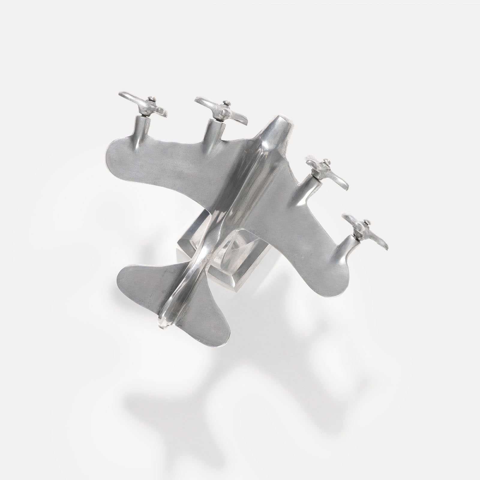 Vintage Aluminium 4 Prop Engined Model Airplane 2