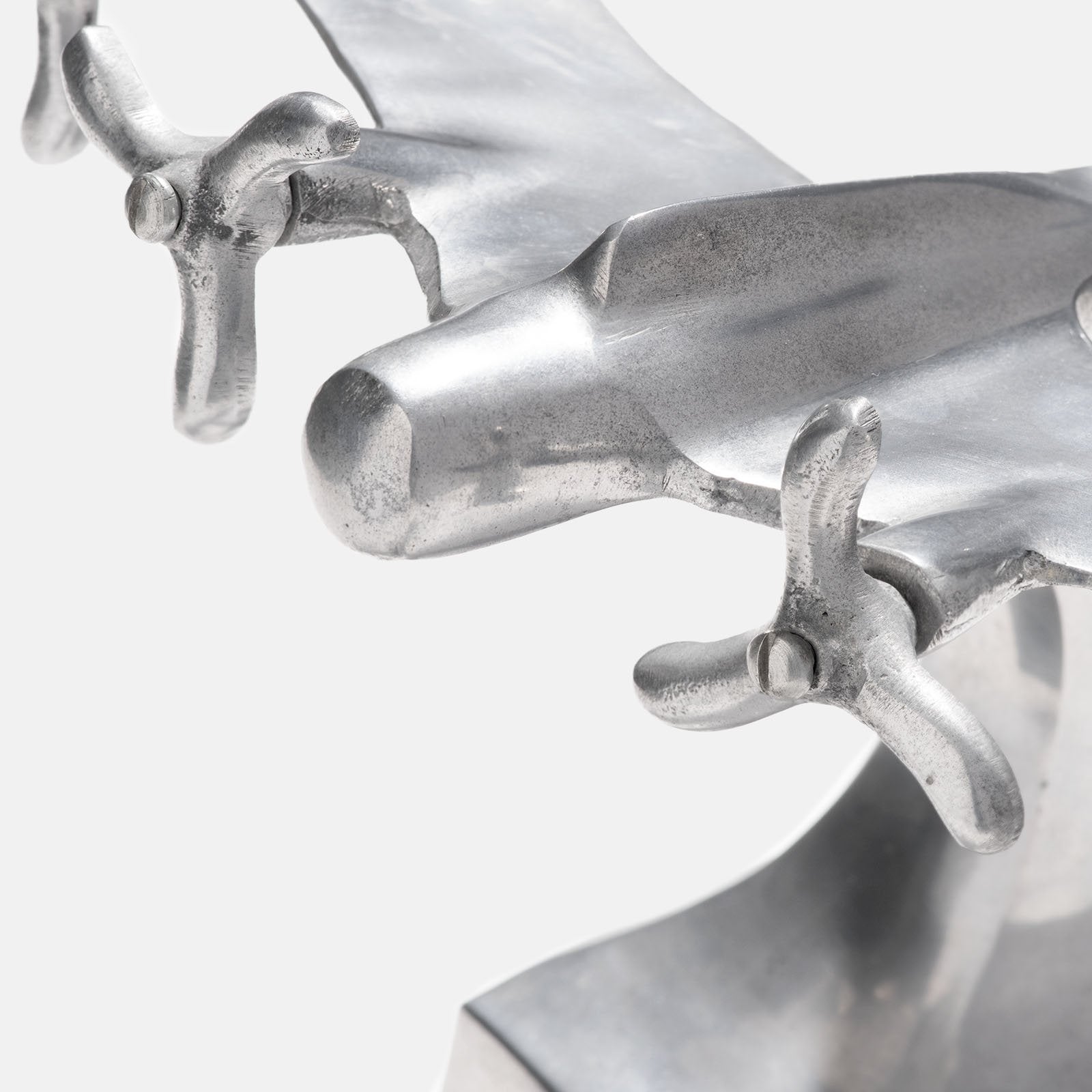 Vintage Aluminium 4 Prop Engined Model Airplane 3