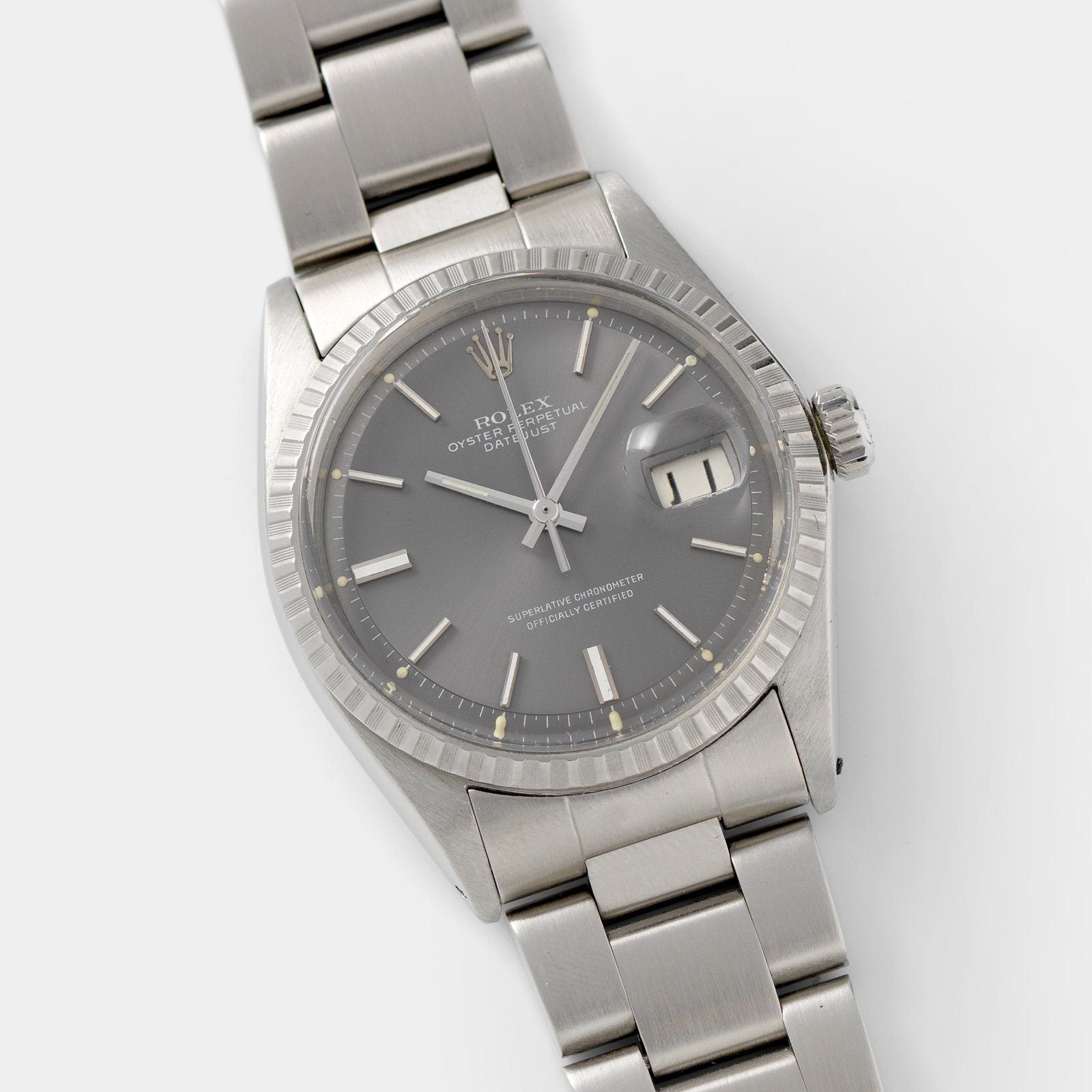 Rolex Datejust 1603 Grey Pie Pan Dial 36mm steel case