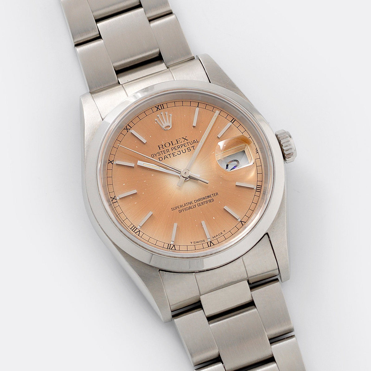 Rolex date just salmon Rolex Datejust 36 mm Salmon Stick Dial Stainless Steel Watch  main image 4