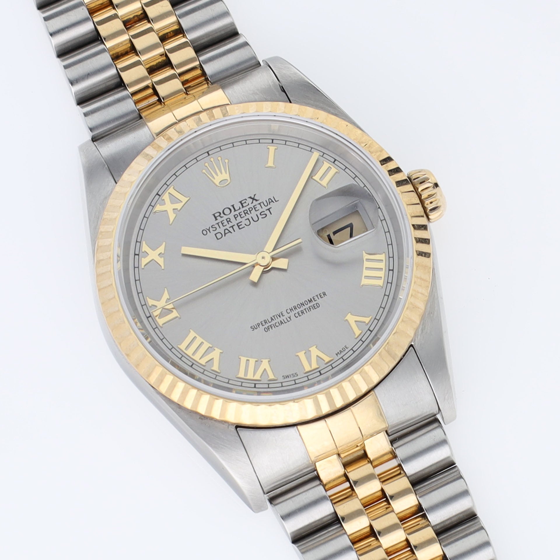 Rolex Datejust 16233 Steel and Gold with Slate Grey Dial