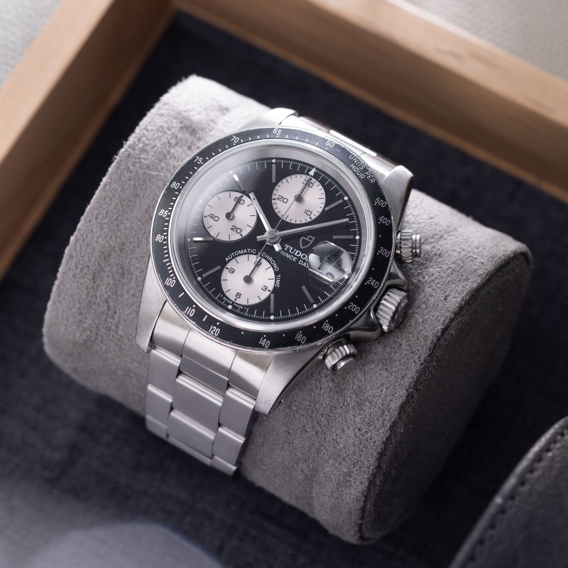 Tudor Prince Date Chronograph 79260 Small Block Black Dial
