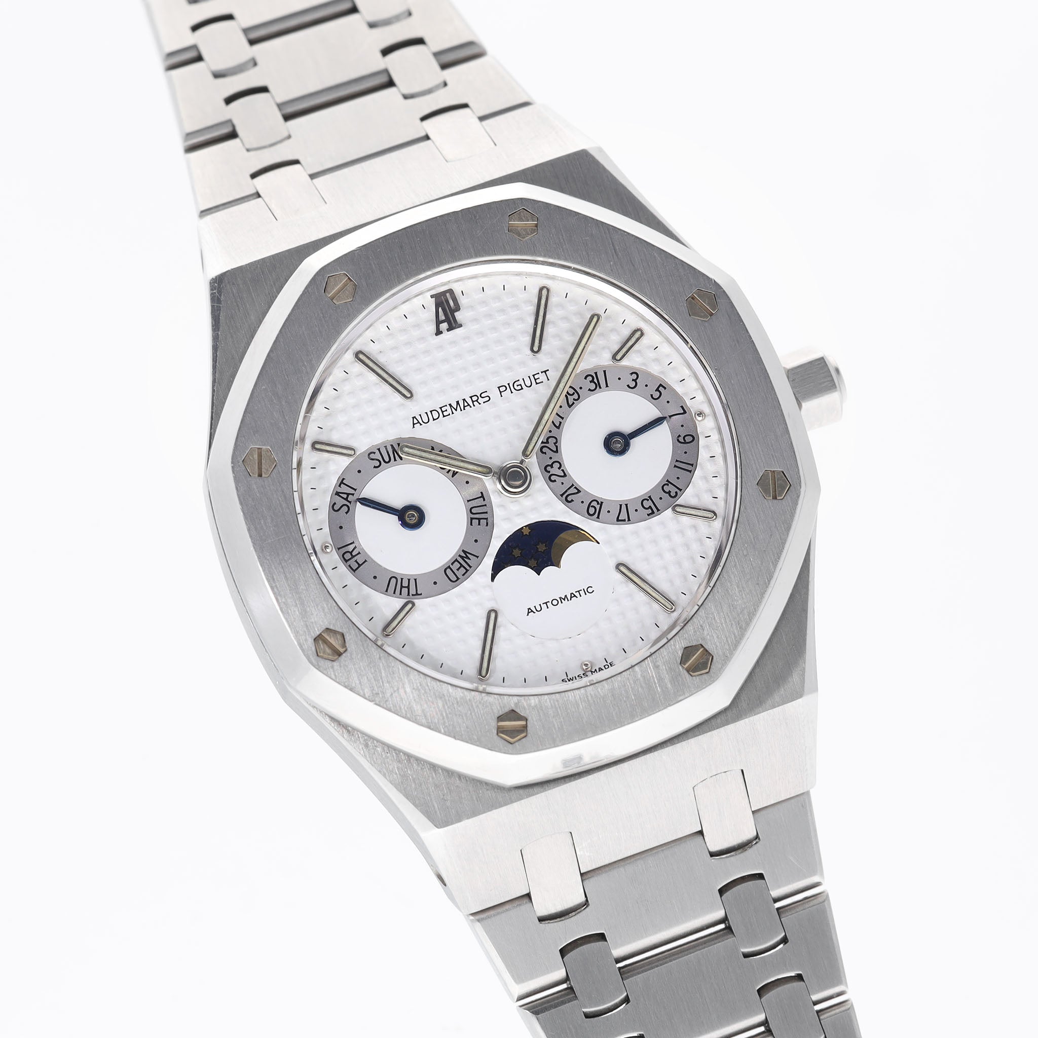 Audemars Piguet Royal Oak Day-Date Moonphase ref 25594ST White Dial