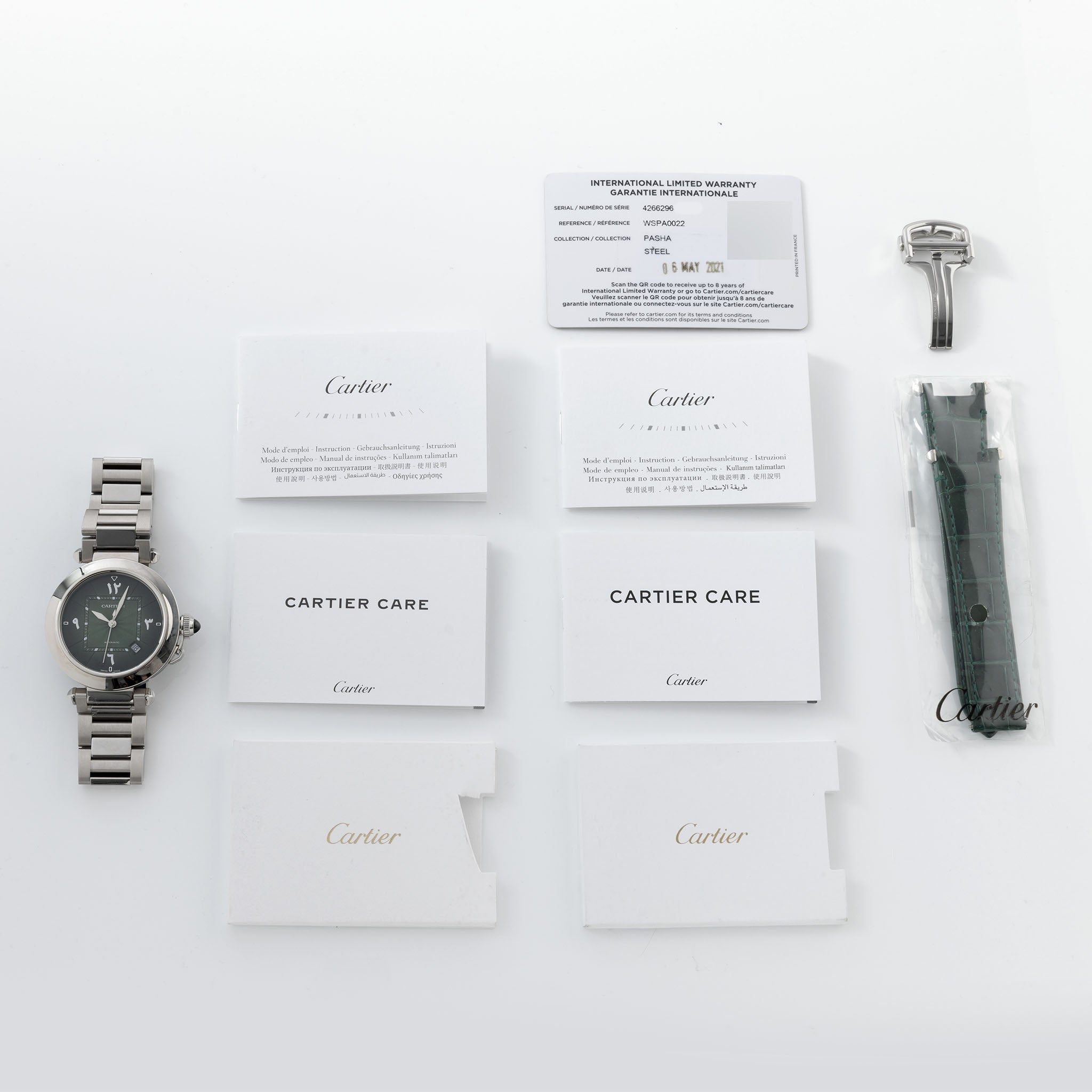 Cartier Pasha Green Middle East limited Edition with Warrantee Card