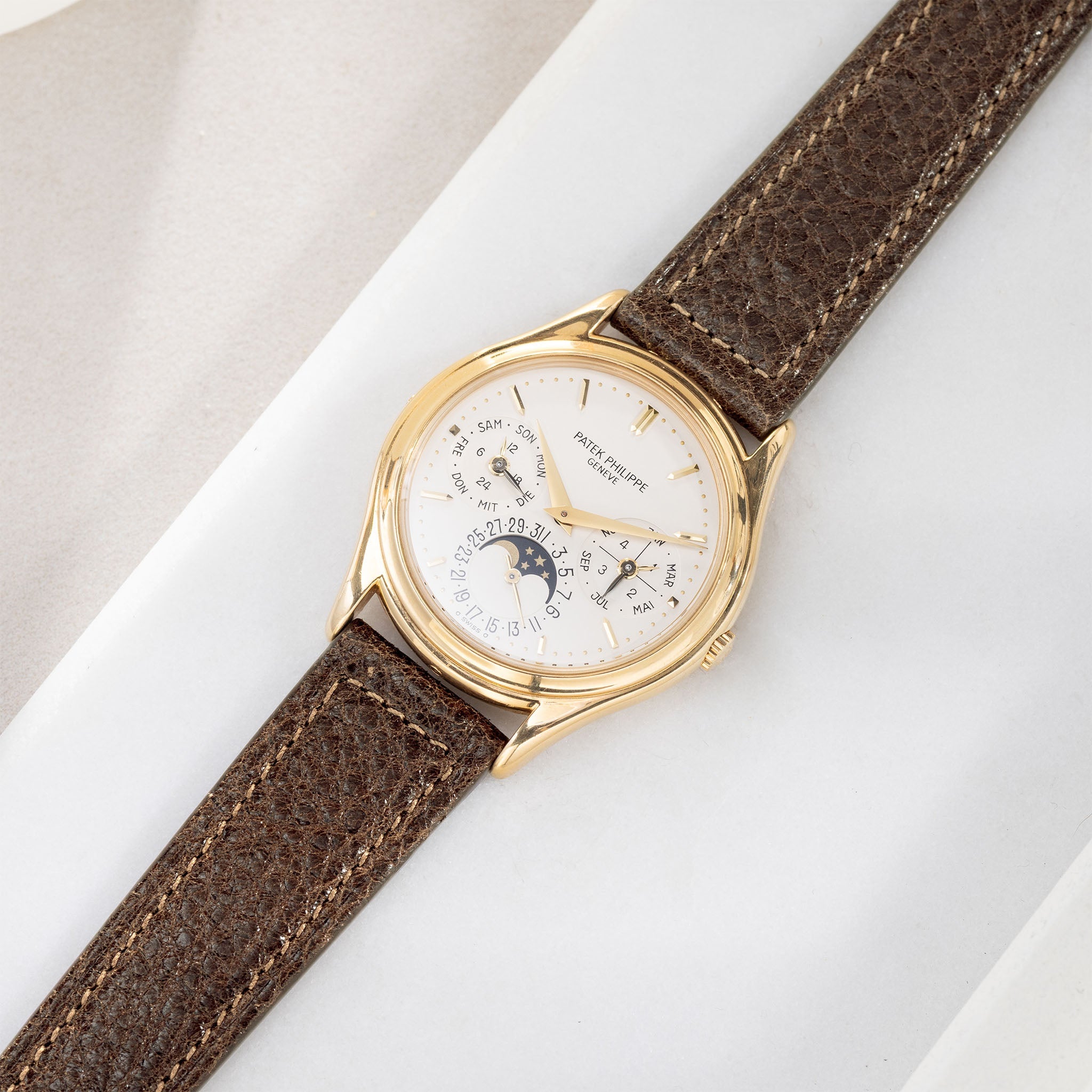 Strap for Patek Philippe 3940 Perpetual – Soft Walnut Boxed Calfskin