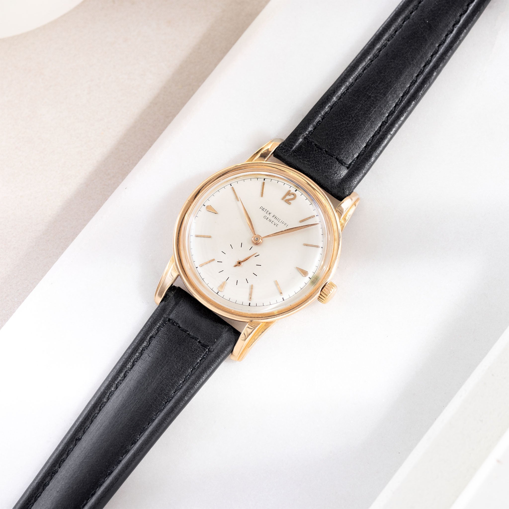Strap for the Patek Philippe Calatrava - Black Sculpted Calfskin