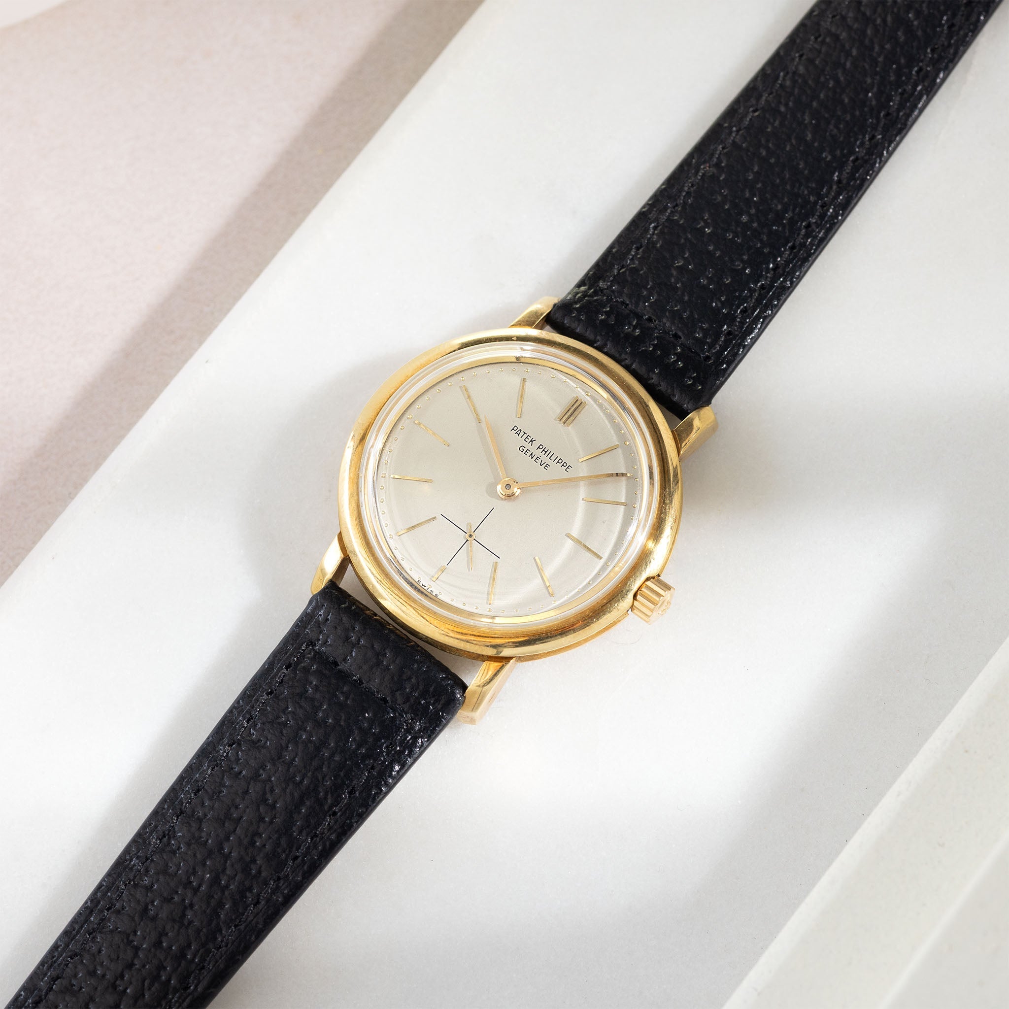 Strap for the Patek Philippe Calatrava - Black Boxed Pigskin