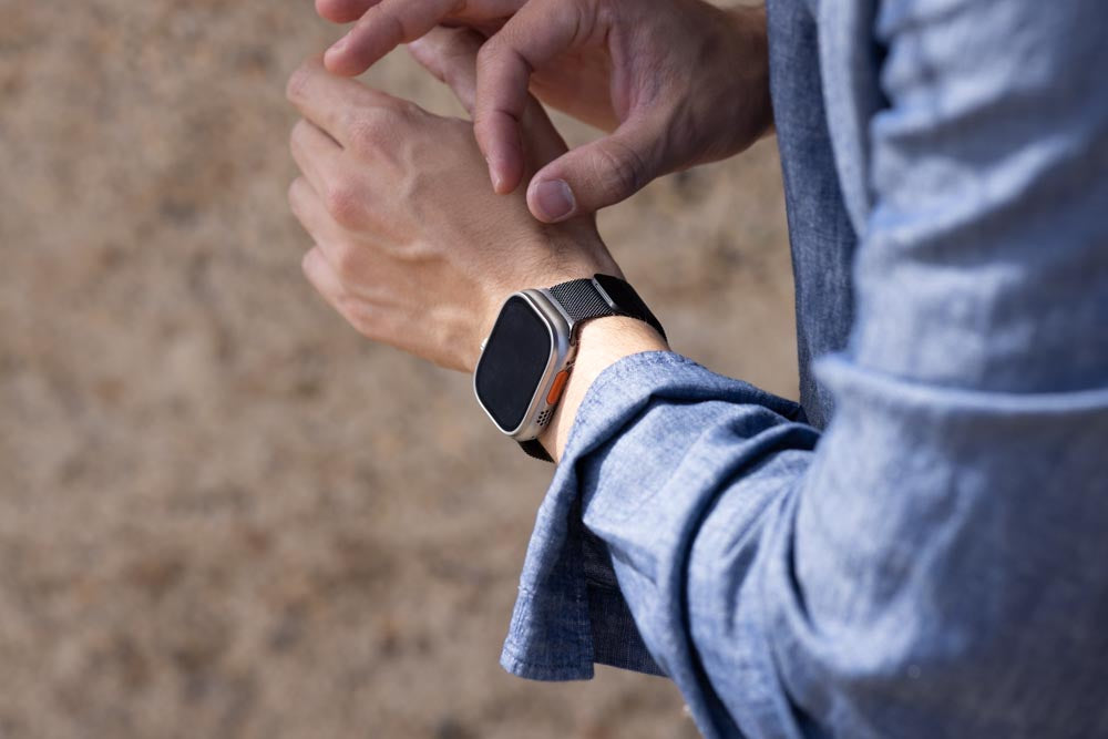 Strap for Apple Watch Ultra - Milanese Steel Black