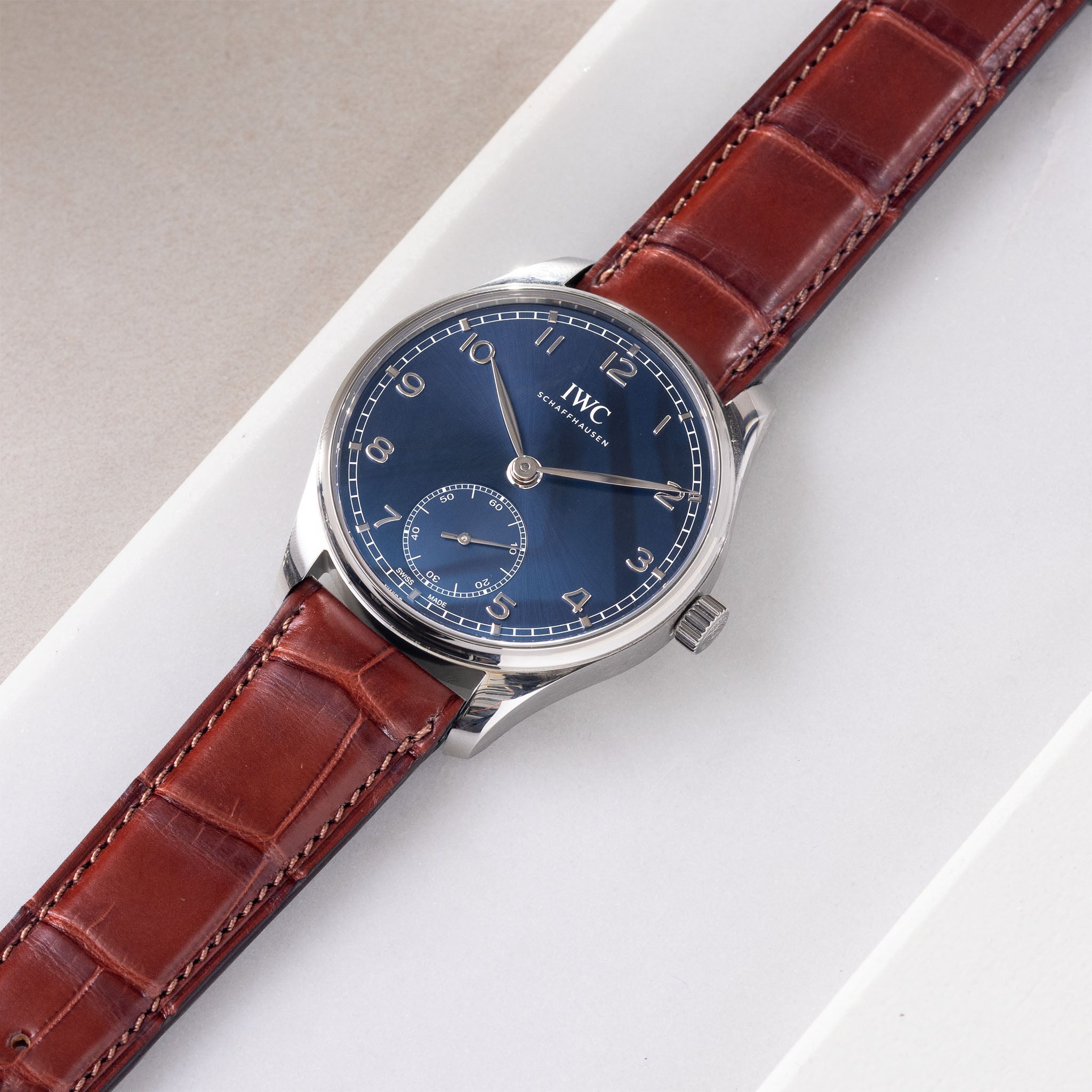 Strap for IWC Portugieser 20 mm - The Brown Full Cut Alligator Watch Strap