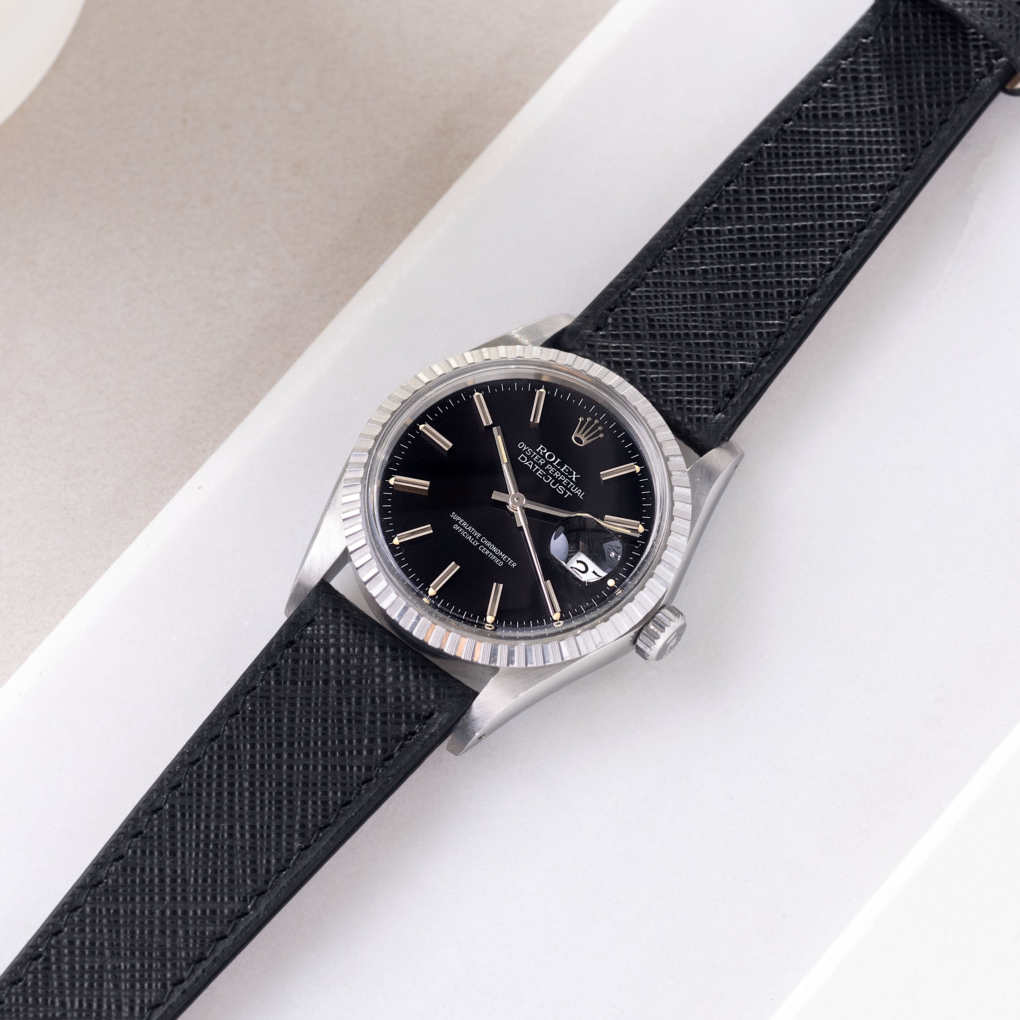 The Barcelona Saffiano Leather Watch Strap - Jubilee Edition