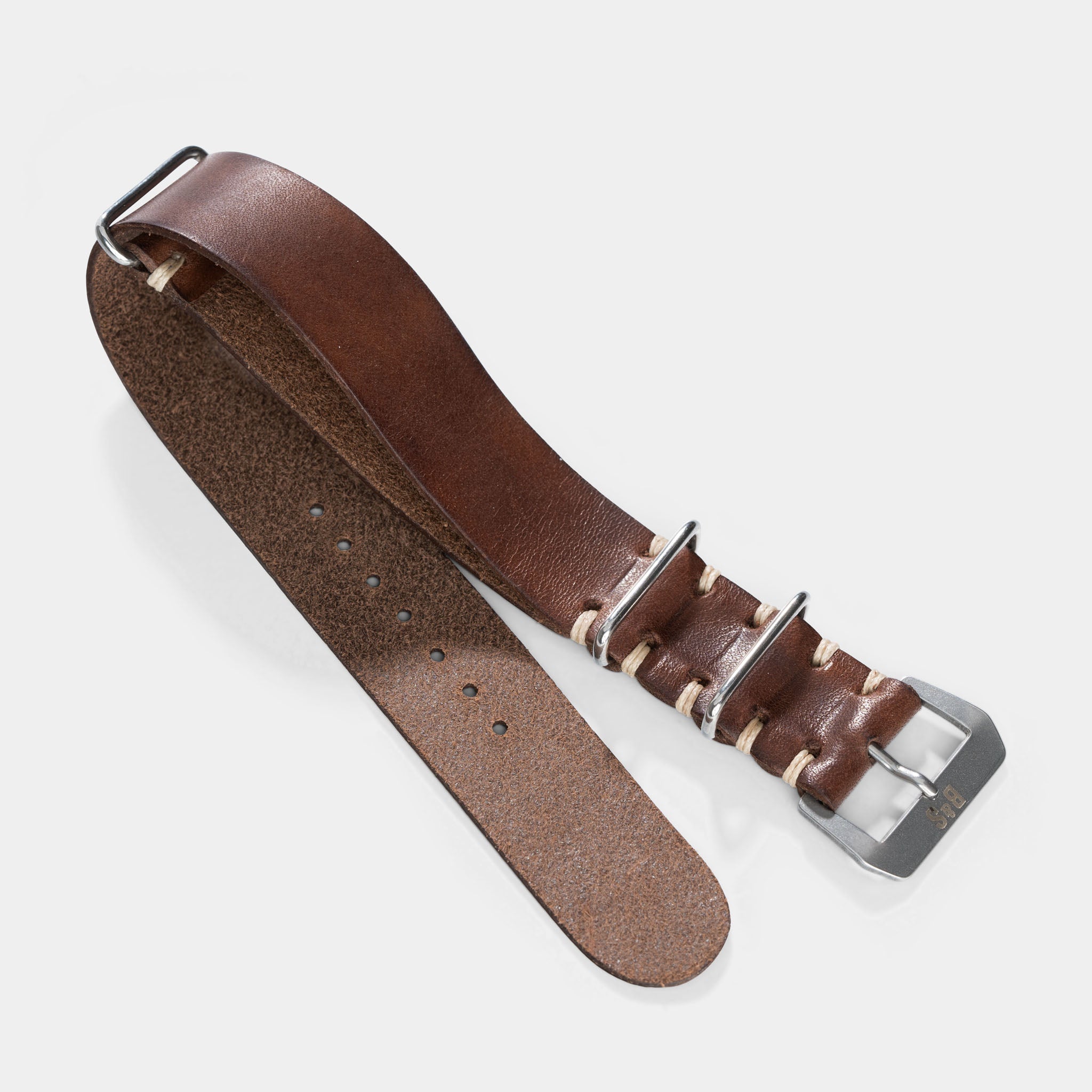 Chestnut Brown Single Pass Leather Watch Strap
