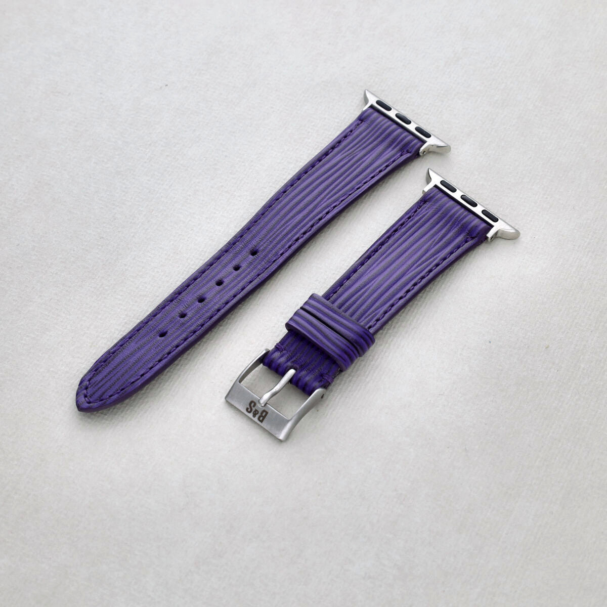 Sample Sale - Grape Boarded Leather Watch Strap