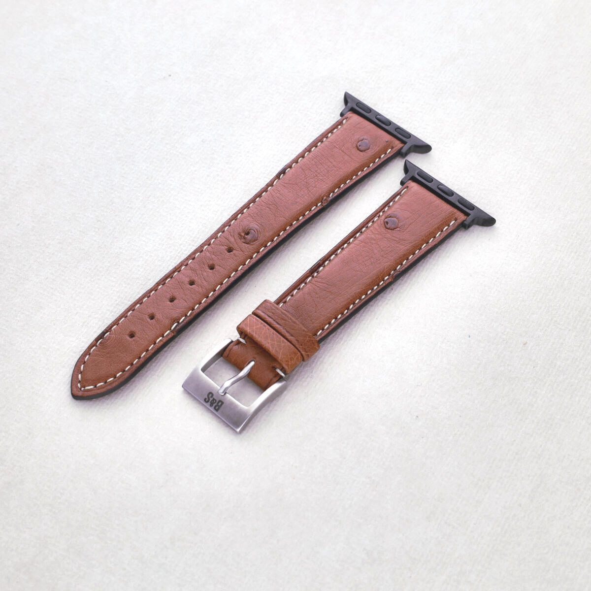 Sample Sale - Cognac Brown Ostrich Leather Watch Strap