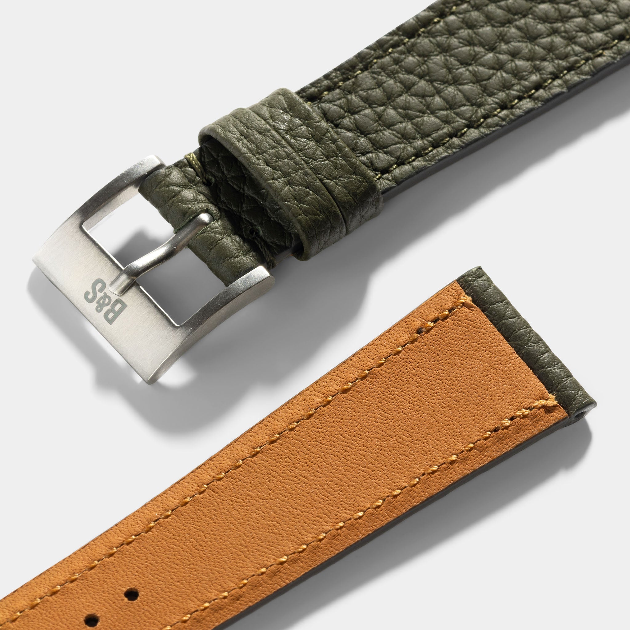 Strap for Patek Philippe 130 / 533 Chronograph - Olive Grana Leather Strap
