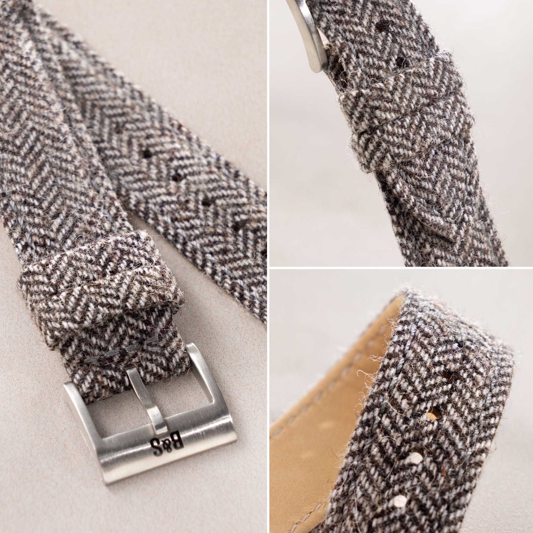 Strap for Apple Watch Ultra - Herringbone Tweed Brown Leather
