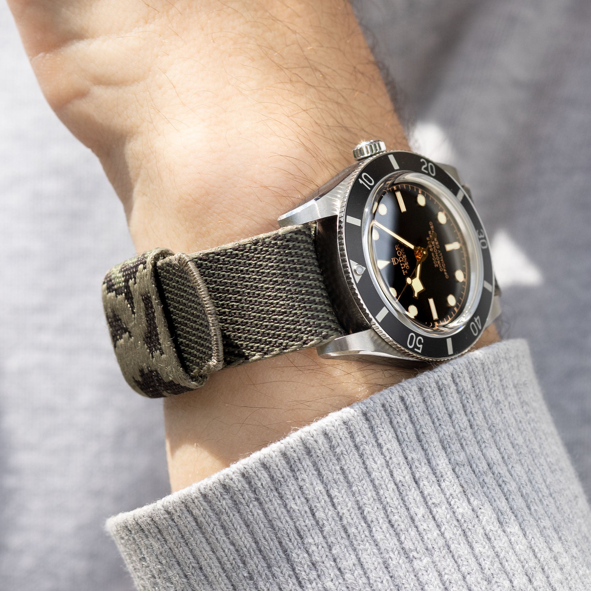 Strap for Tudor Black Bay 54 Double Side Single Pass Camo Jacquard Watch Strap