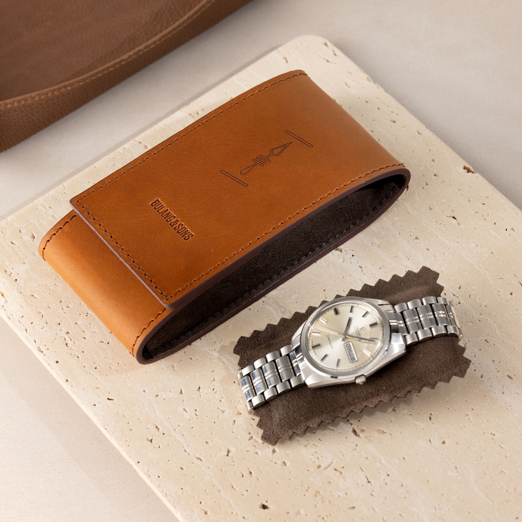 Arrow Chevalin Cognac Brown Leather Watch Pouch
