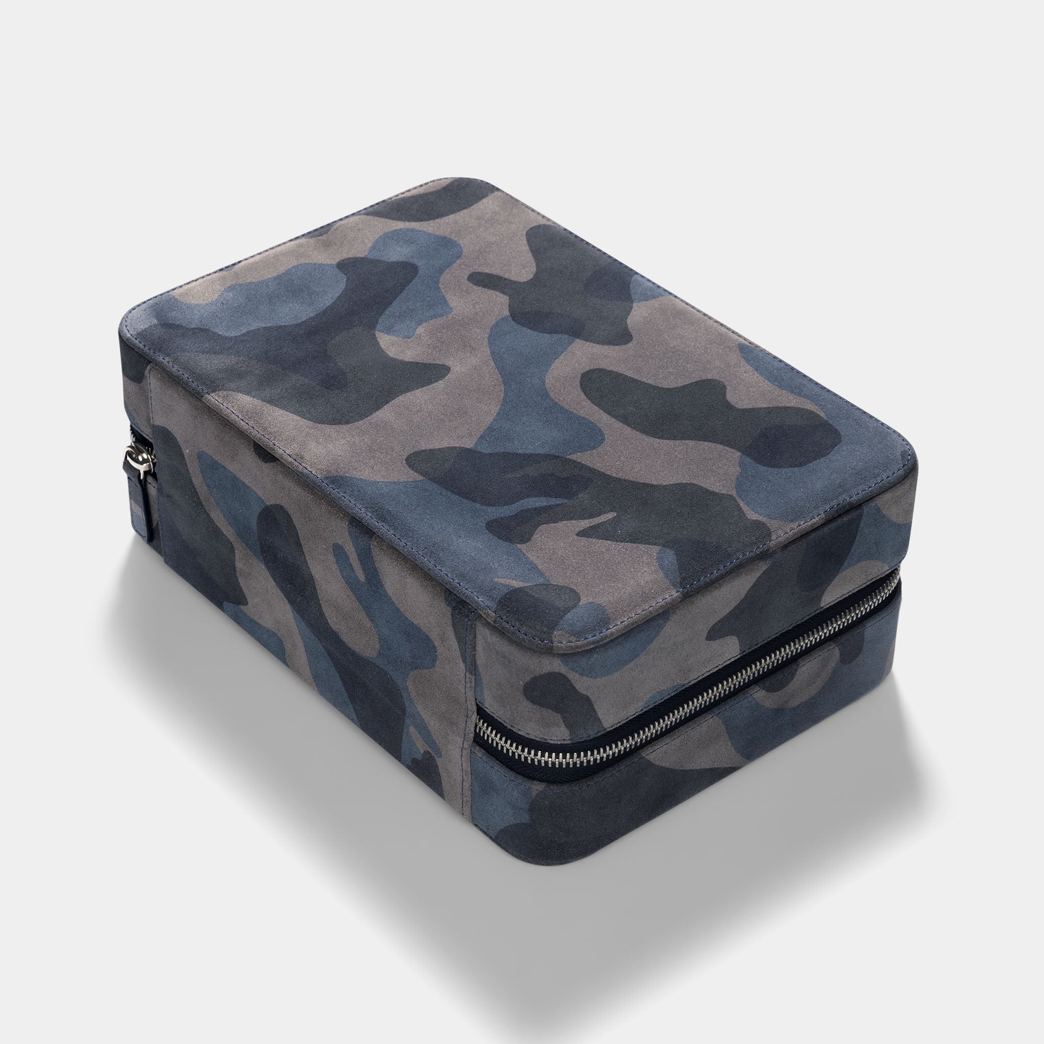 Blue Camo Suede Luxury Leather Watch Box