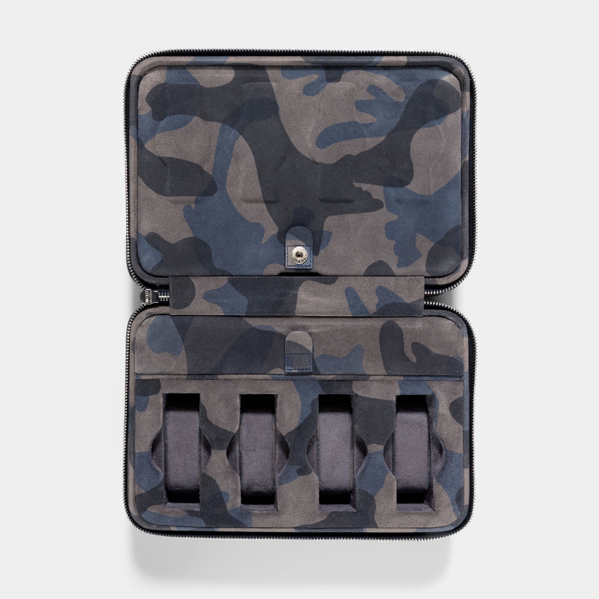 Blue Camo Suede Luxury Leather Watch Box