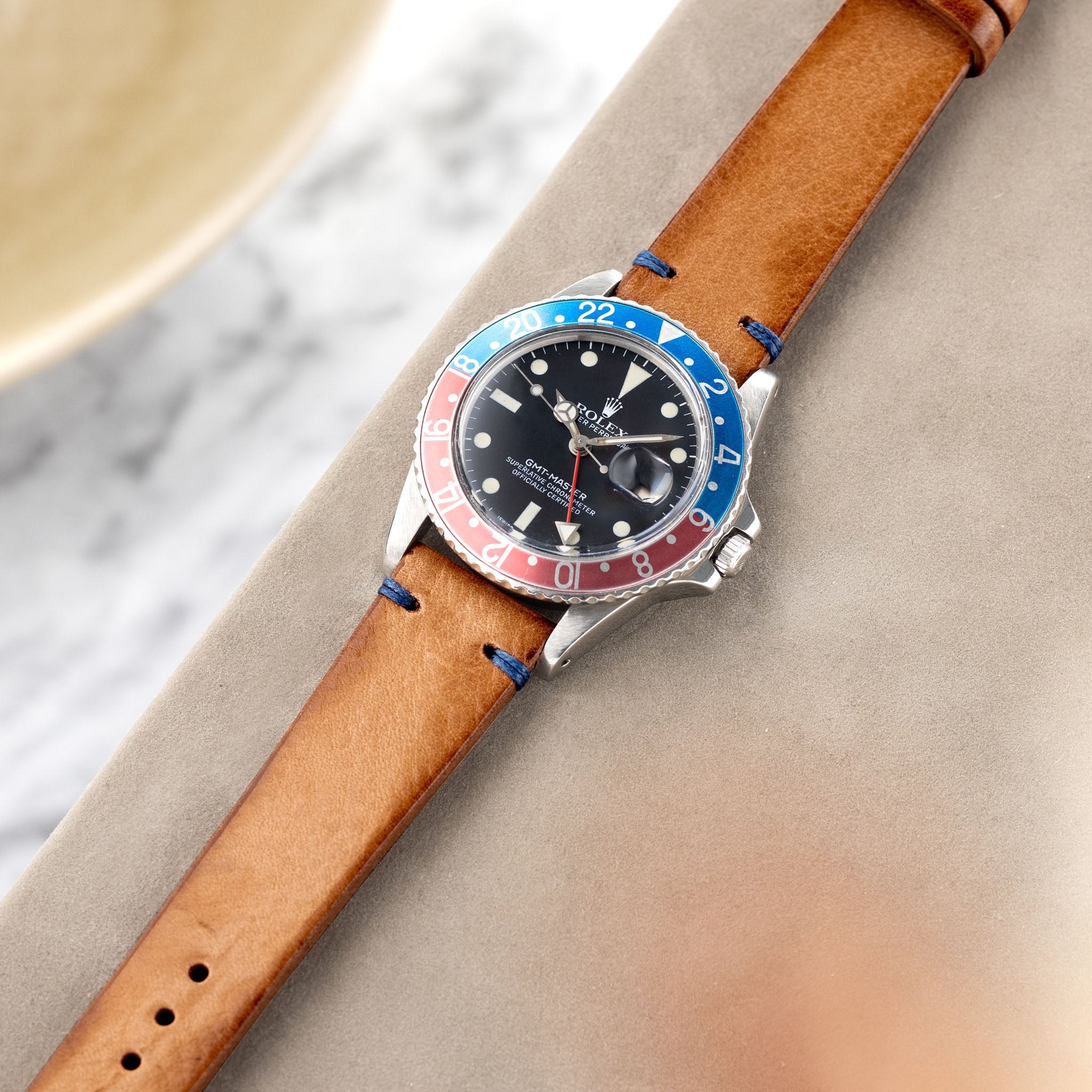 Bulang & sons denim outlet blue retro leather watch strap