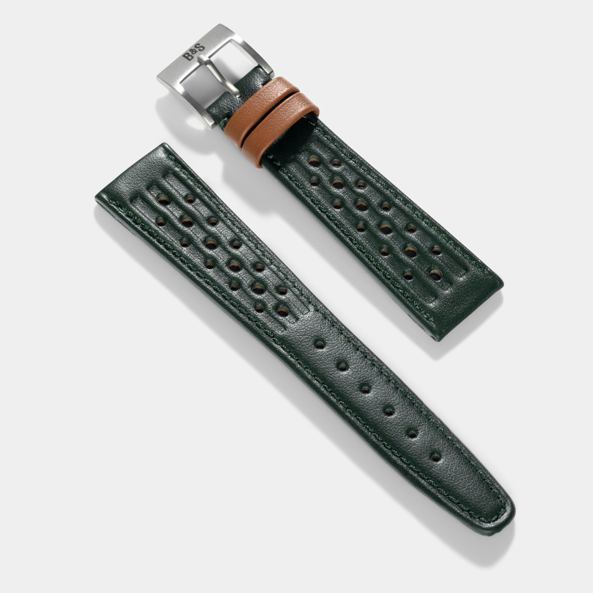 Speedy Black Racing Leather Watch Strap for Omega Speedmaster Professional