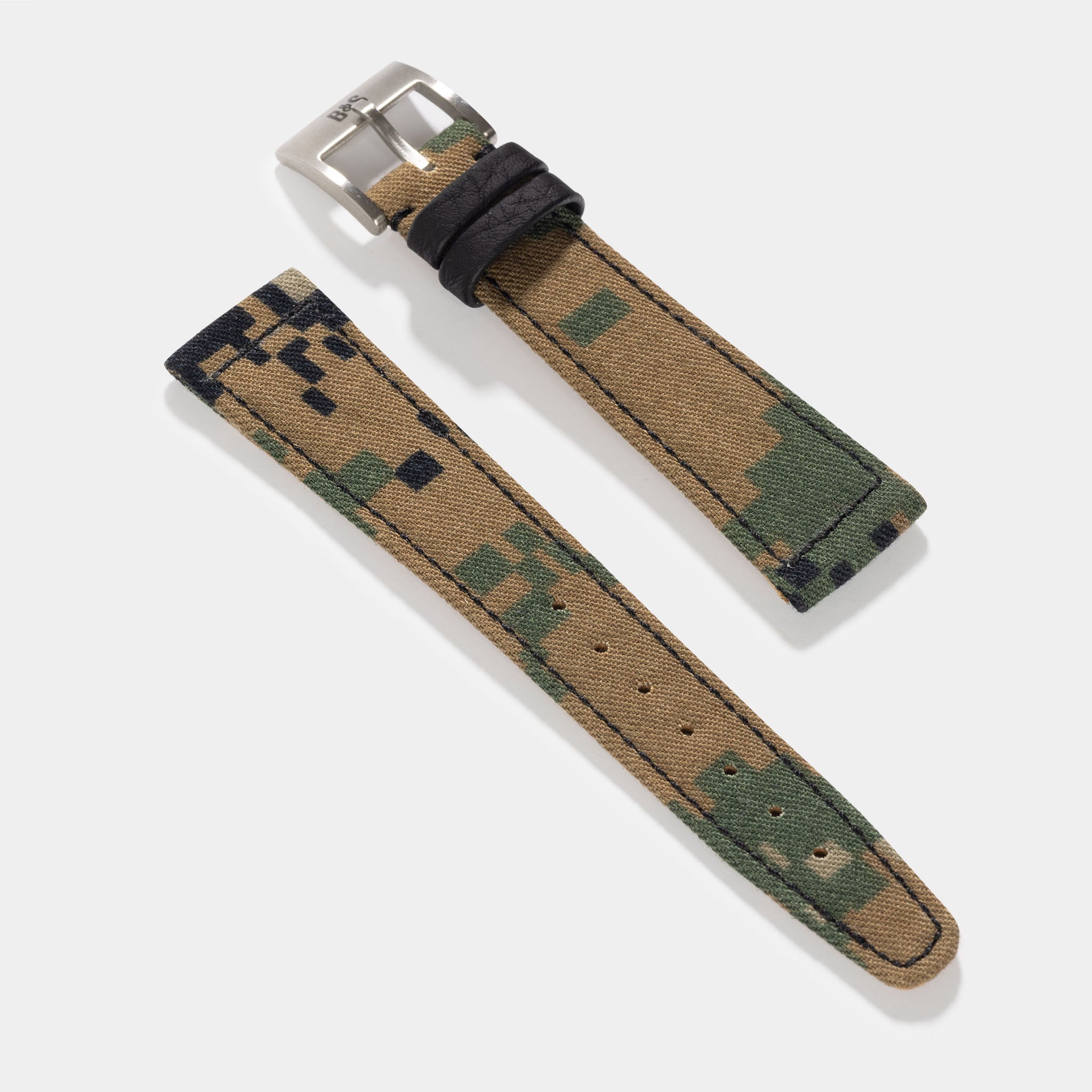 Sample Sale - The Central Park Camo Watch Strap - Made From Original US Army Fabric – 20mm Short