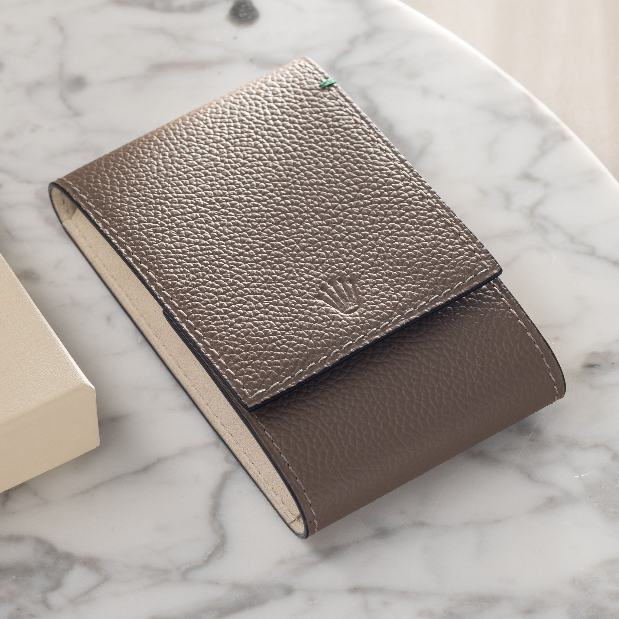 Rolex Taupe color single watch leather pouch