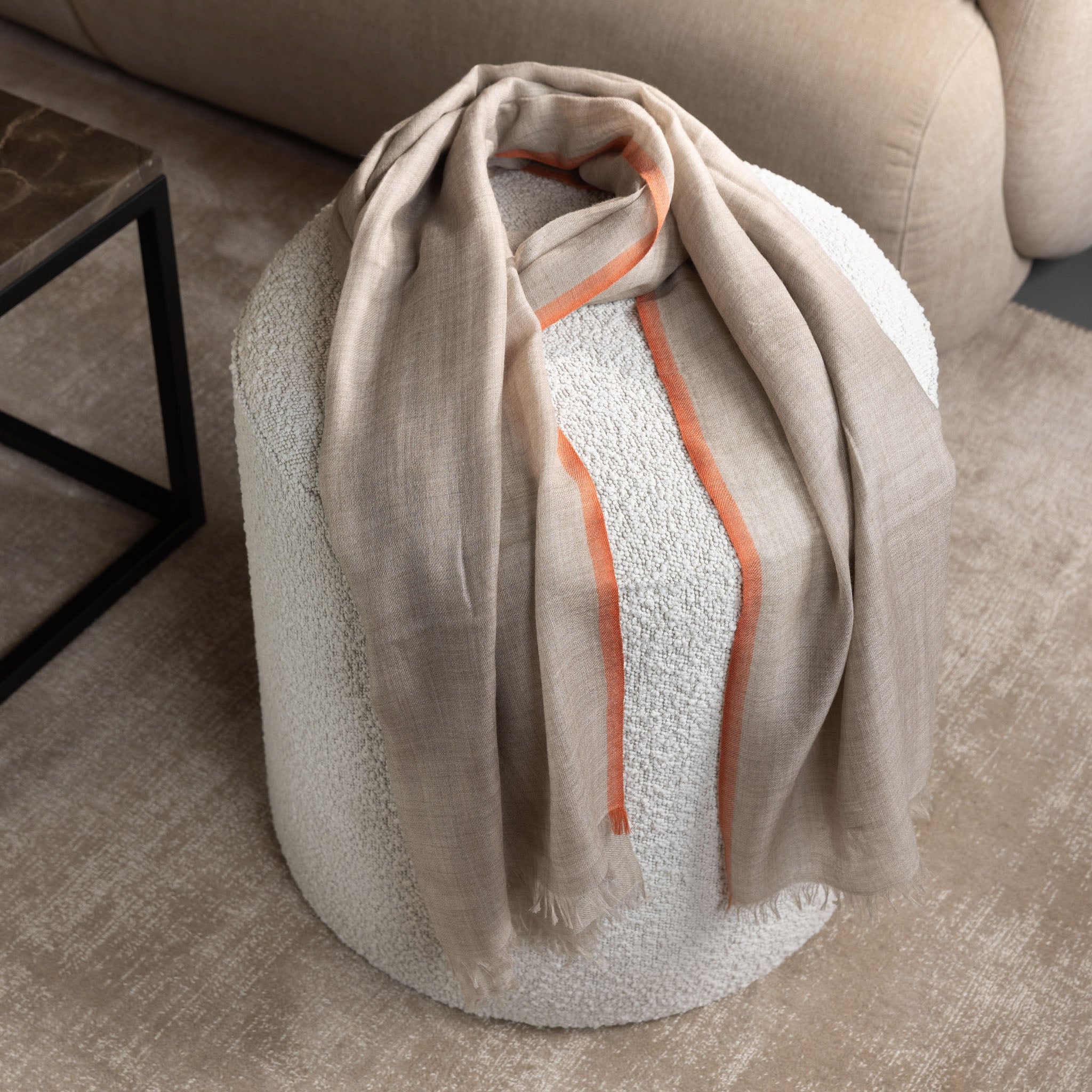 Rolex Taupe coloured Cashmere Scarf