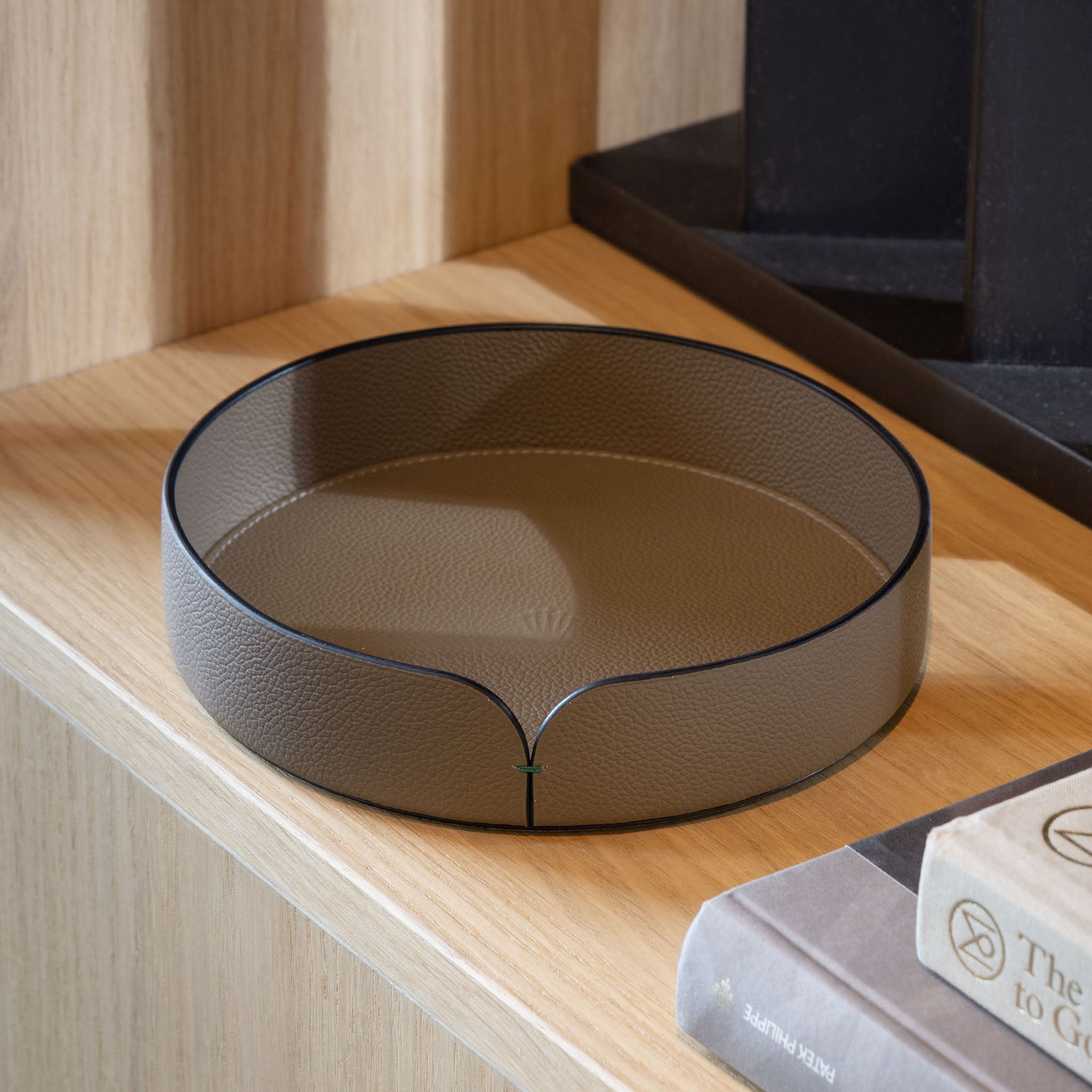 Rolex taupe color leather organiser tray