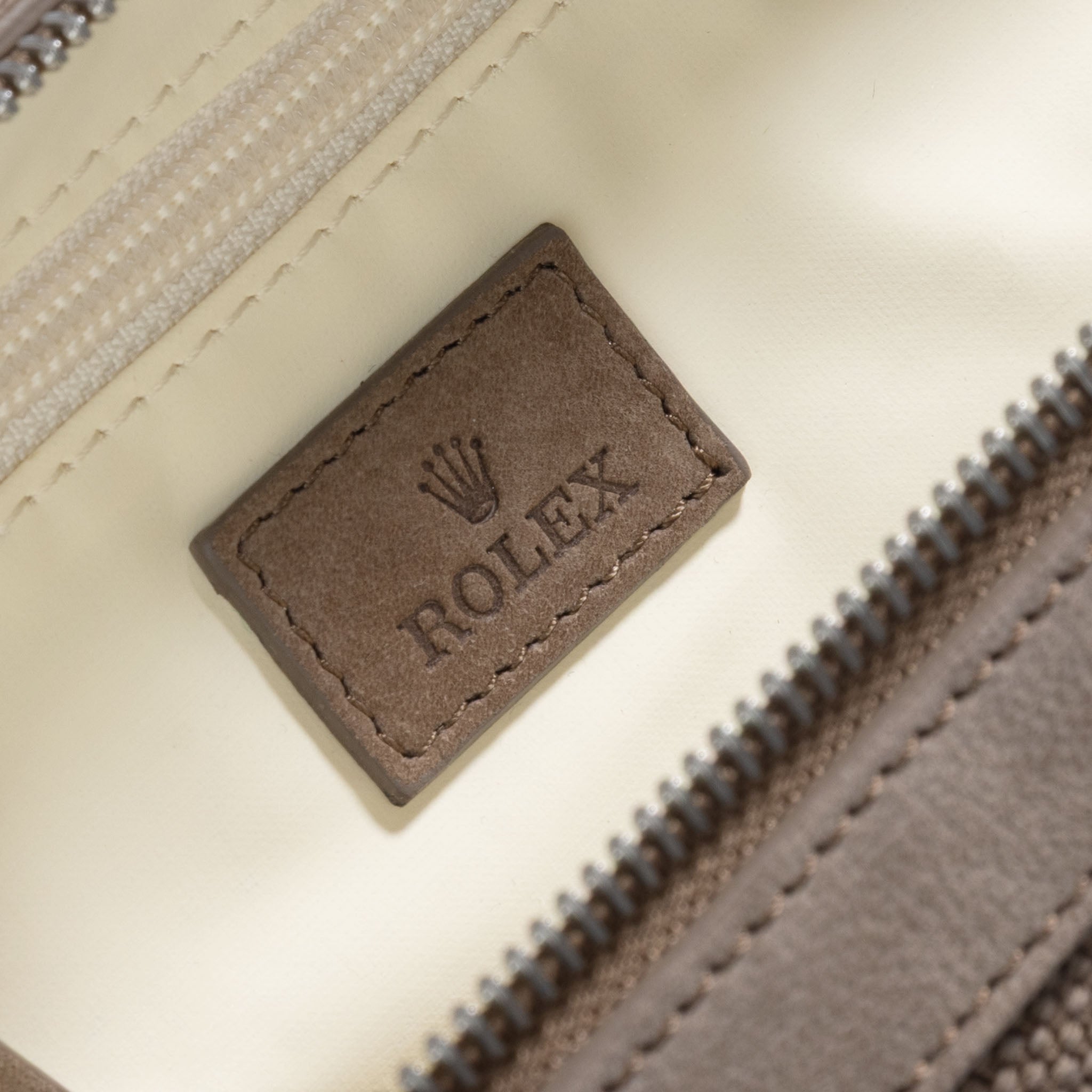 Rolex Toiletry Bag  in Taupe Colour Canvas and Suede