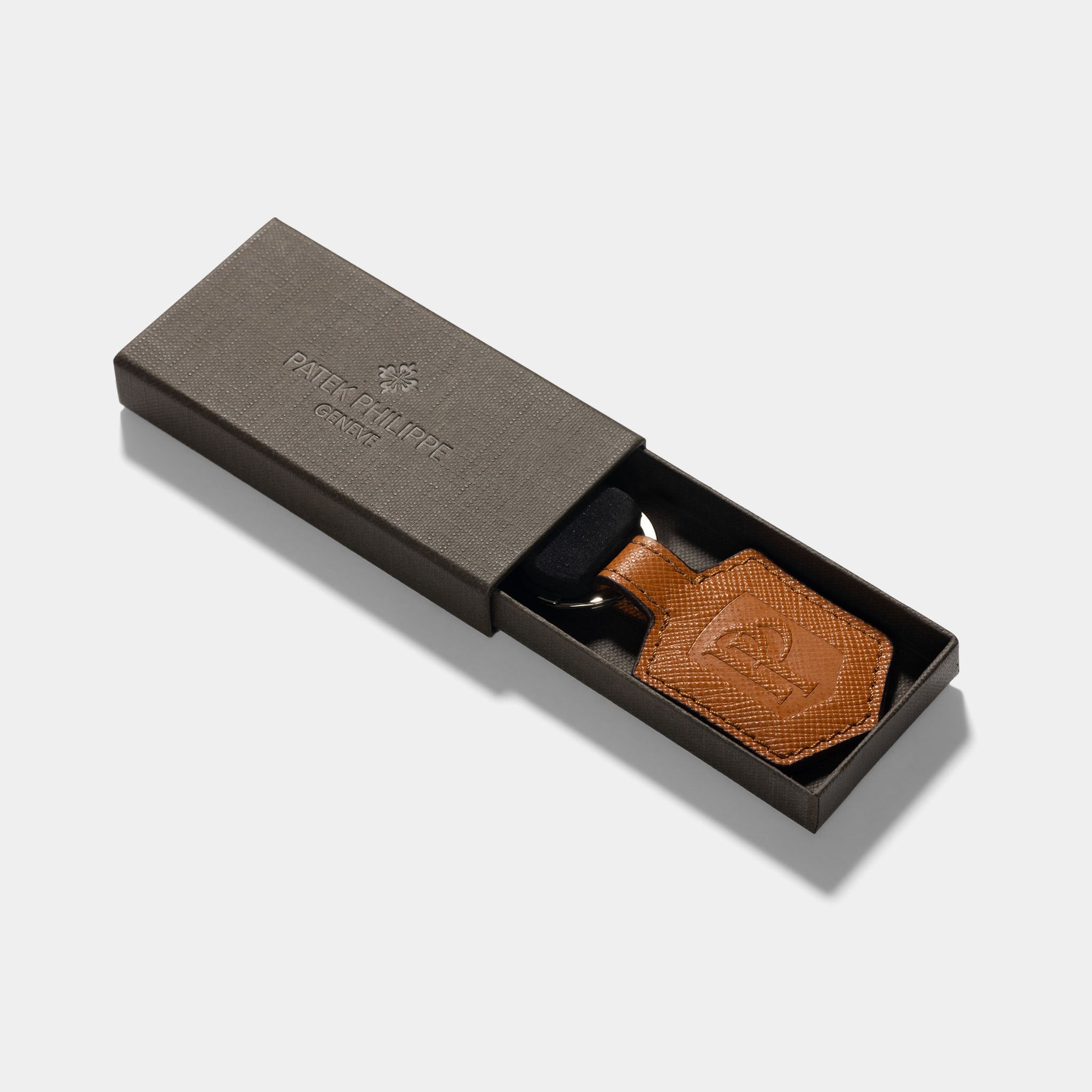 Patek Philippe Tan brown  Saffiano Leather key ring