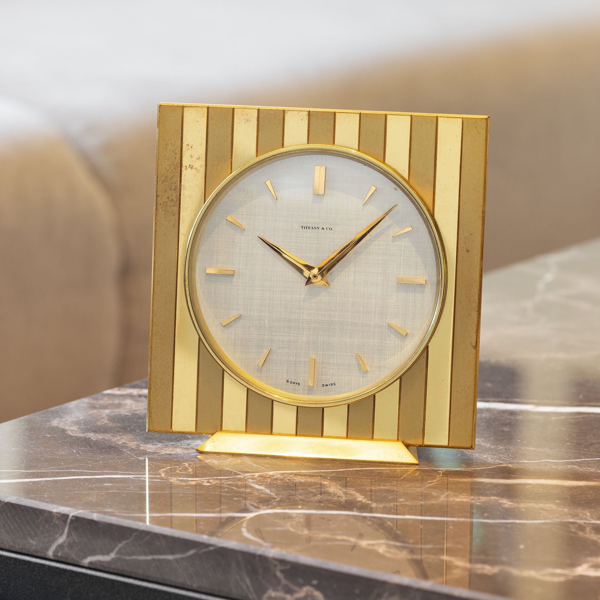 Tiffany &Co brass table clock